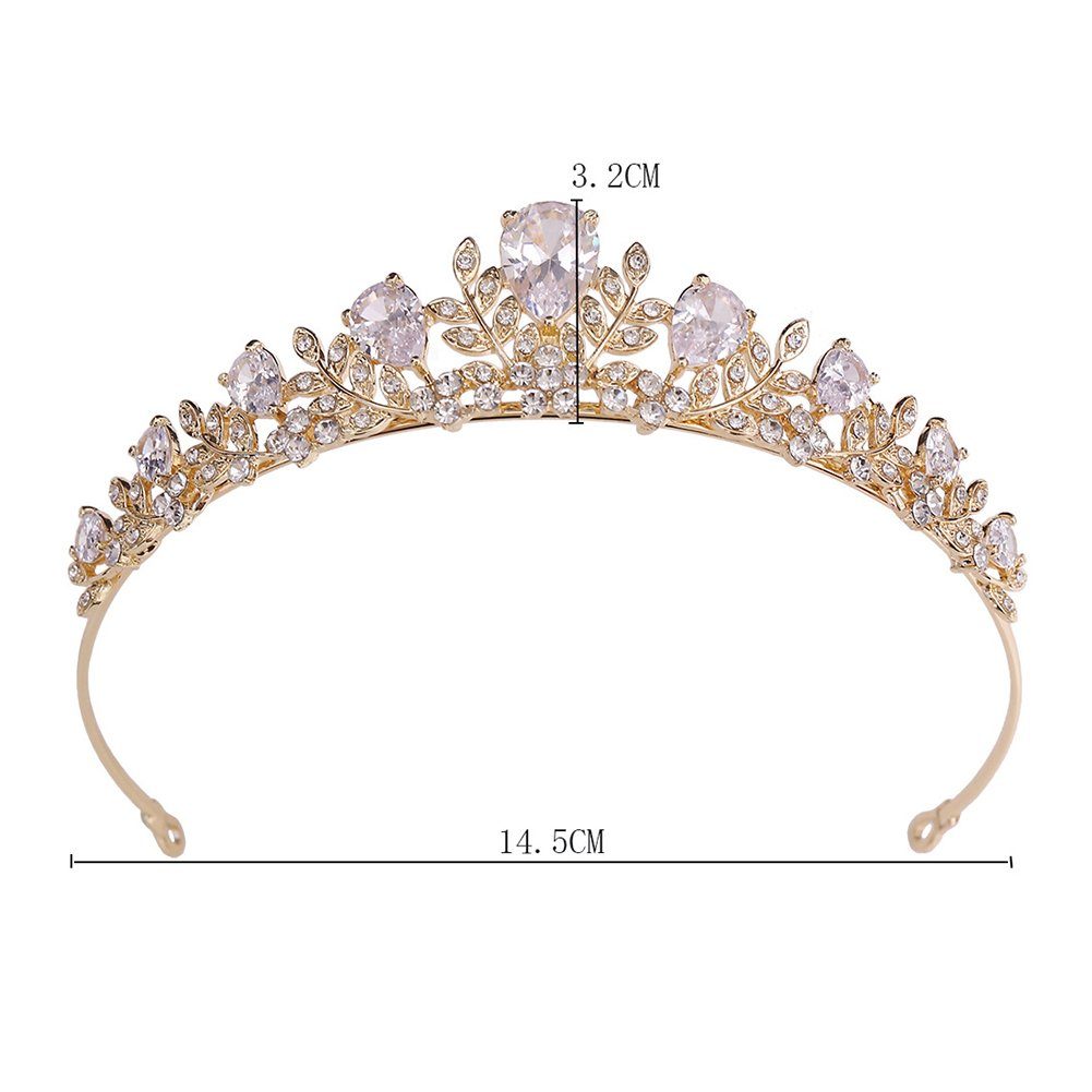 Blusmart Diadem Strass Zirkone Krone dickes Diadem, Temperament All-match Kopf Silber Für Schmuck Diadem