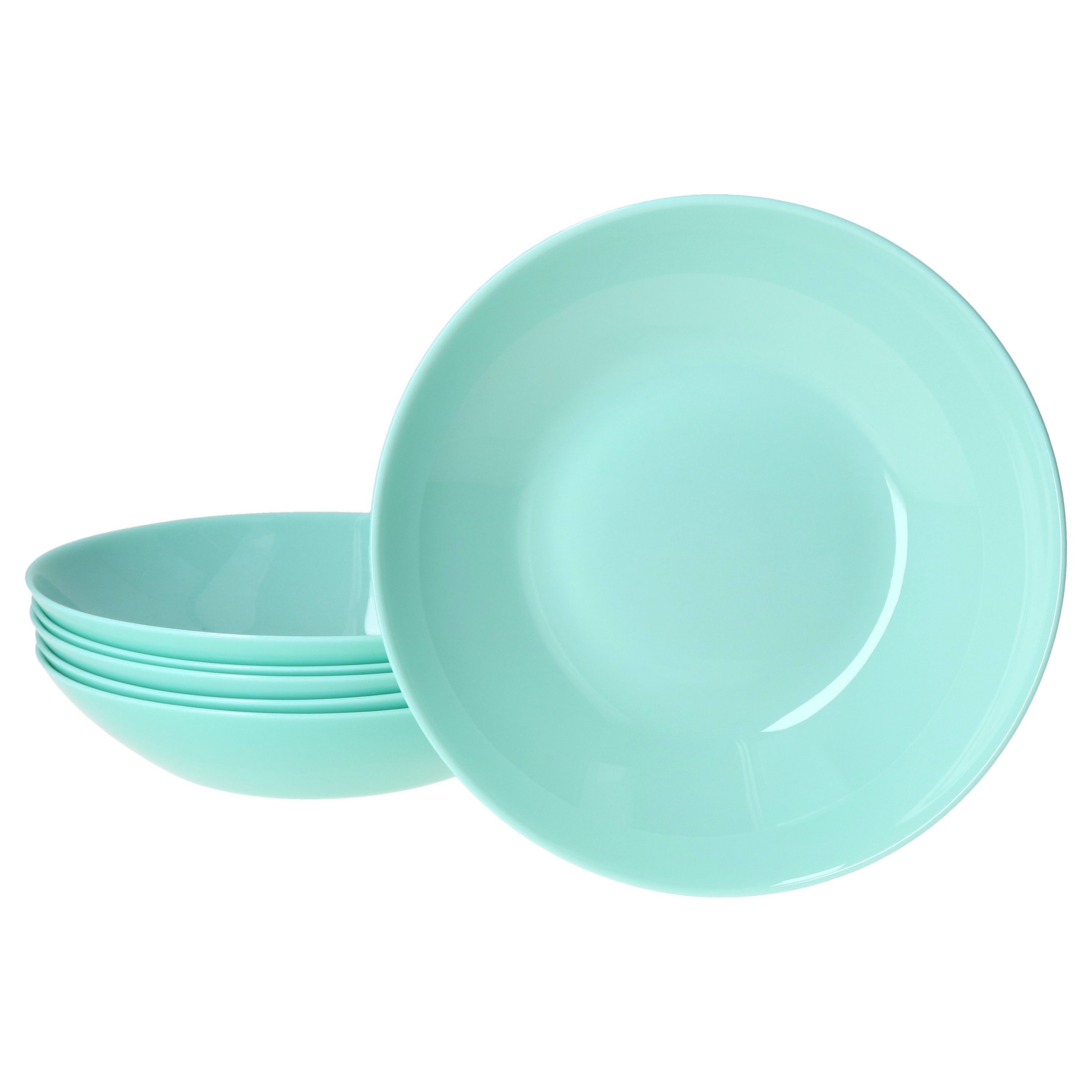 MamboCat Suppenteller MamboCat 6x Mint Suppenteller 420ml Ø 20,3 cm Glas Teller tief Salat