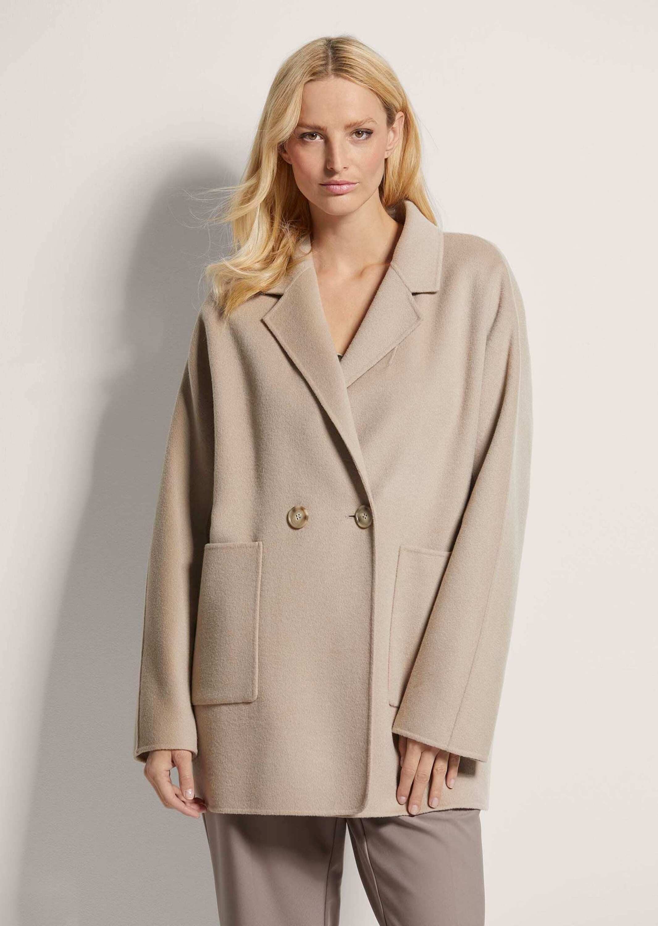 MADELEINE Kurzmantel Eleganter Wollmantel mit Reverskragen Modischer Zweire günstig online kaufen