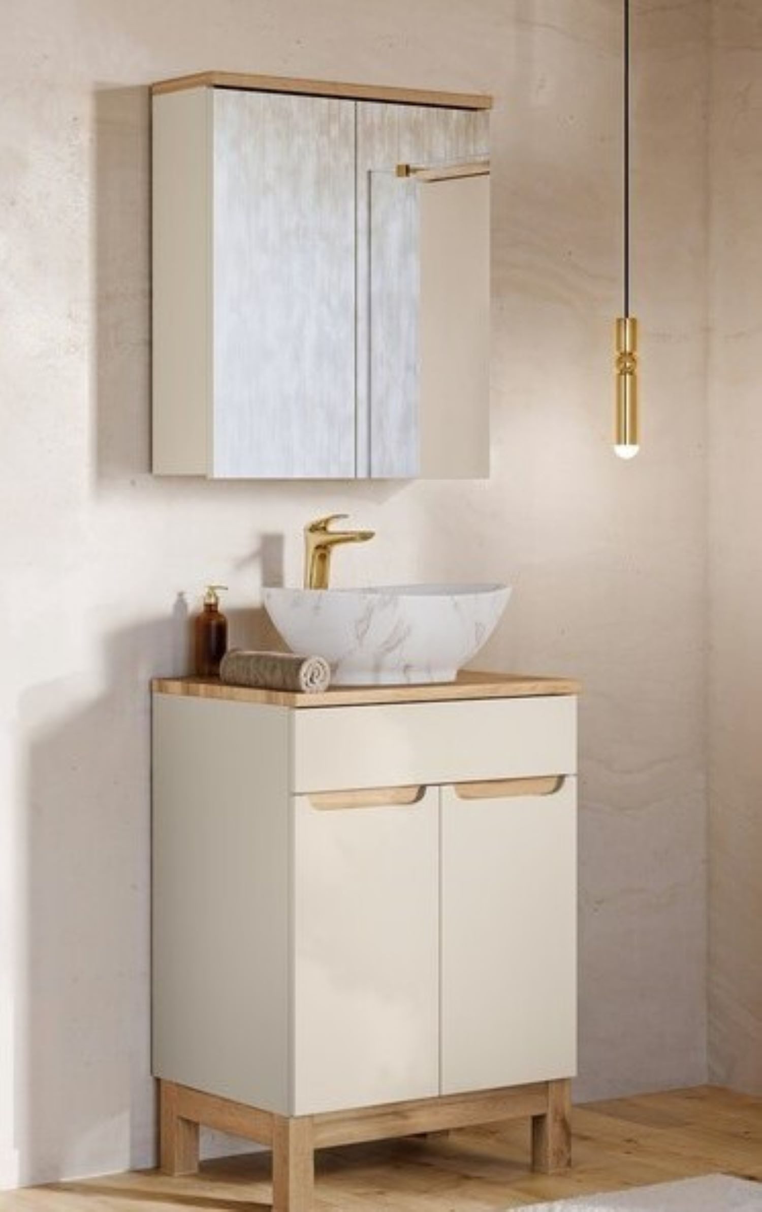 99rooms Hängeschrank Argentat (Badezimmerschrank, Wandschrank) mit zwei Spiegeltüren und Soft-Close-Funktion