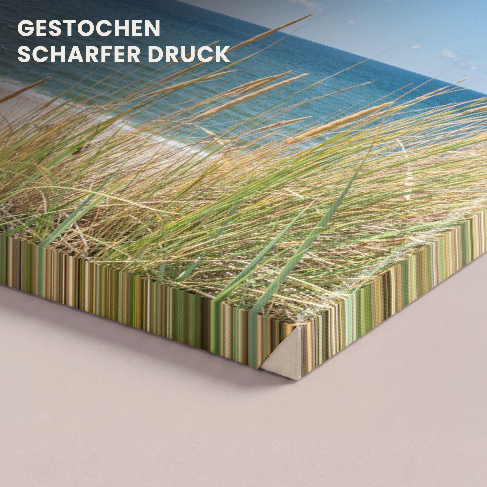 OneMillionCanvasses® Leinwandbild Panorama Düne - Gras - Meer - Strand, Fotodruck (1 St), Wandbild, Deko Schlafzimmer Wohnzimmer Flur 60x20 cm – Bild 3 von 5