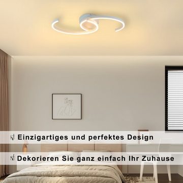 Nettlife Deckenleuchten Weiß Wohnzimmer Lampe 25W 3000K, Augenschutz