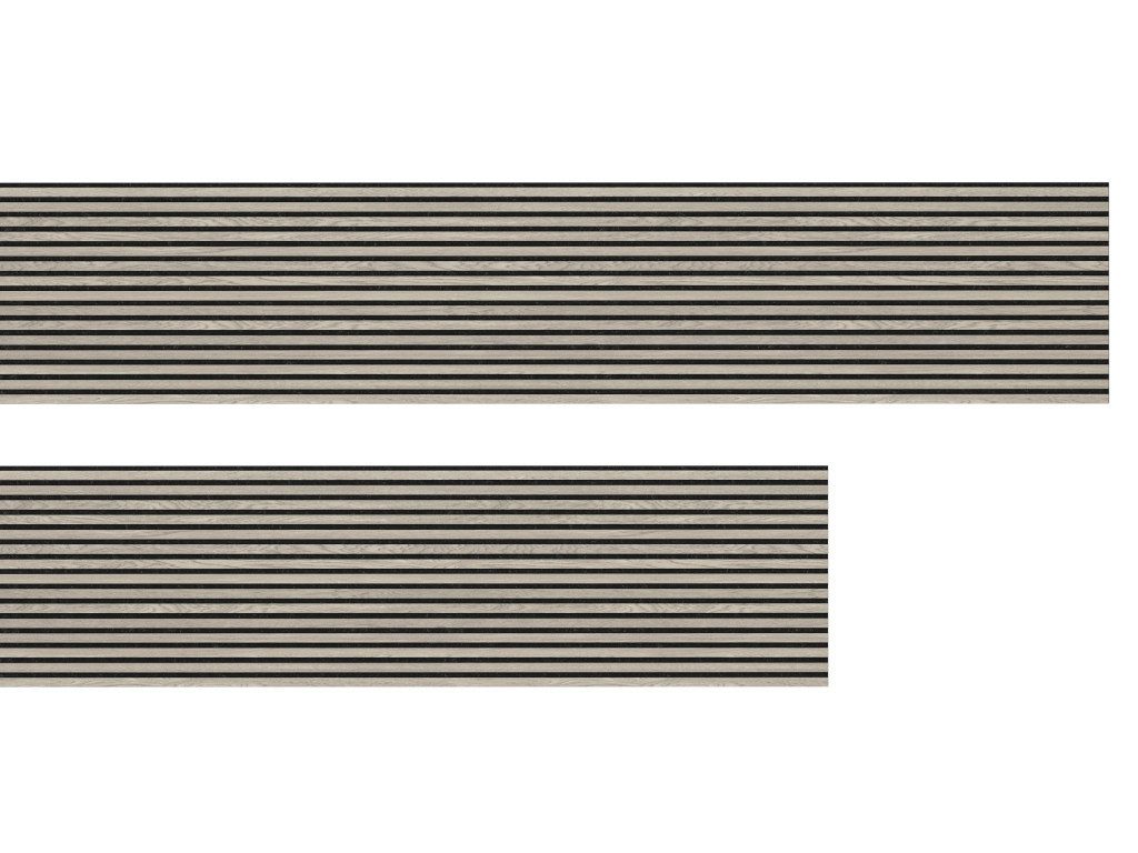 Timefloor Wandpaneel Timefloor Akustikpaneel Wandverkleidung Grey Oak, BxL: 244x60.5 cm