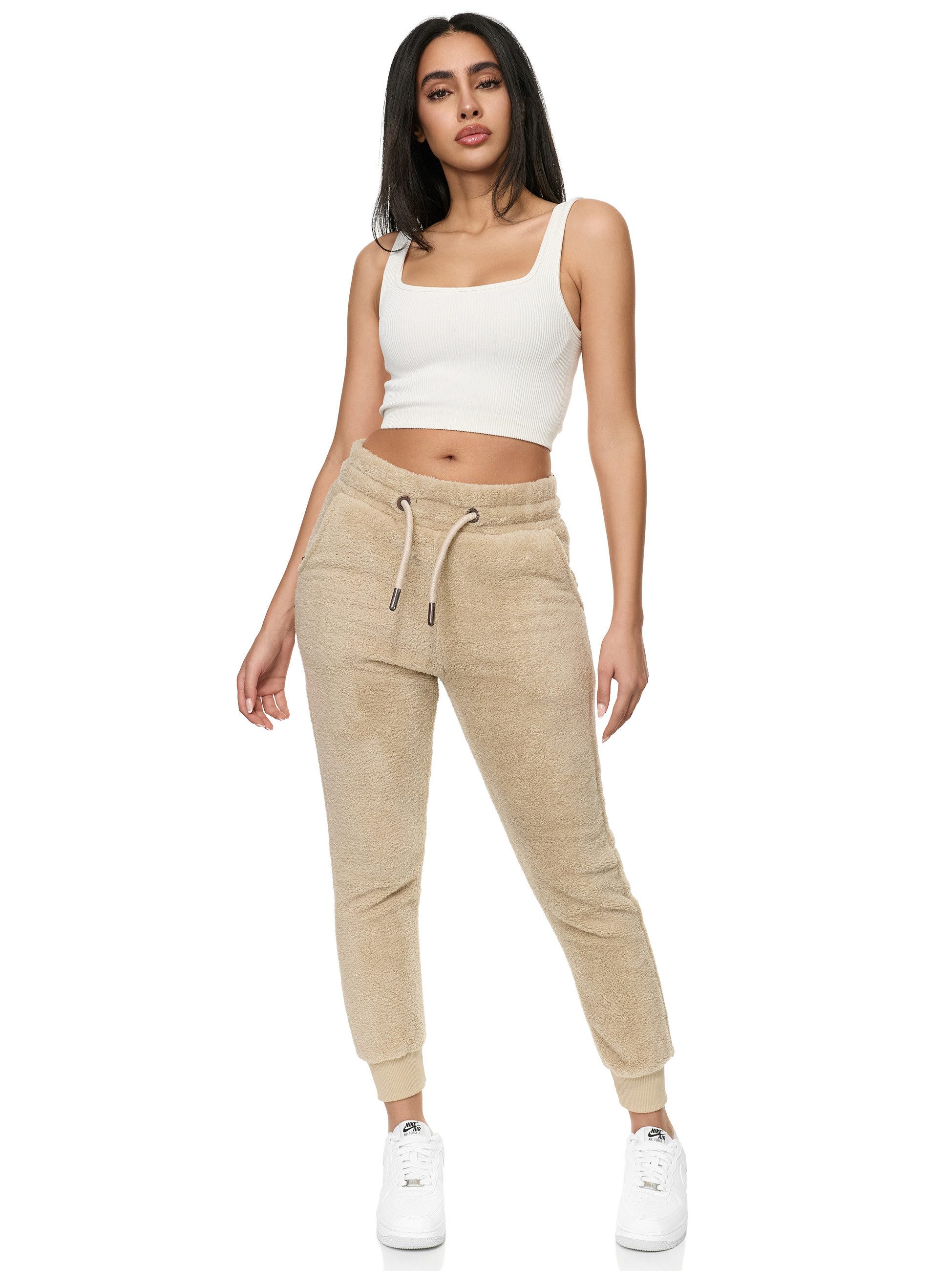 REPUBLIX Jogginghose ANAJA Damen Teddyfleece Jogger Sporthose Jogging Pants