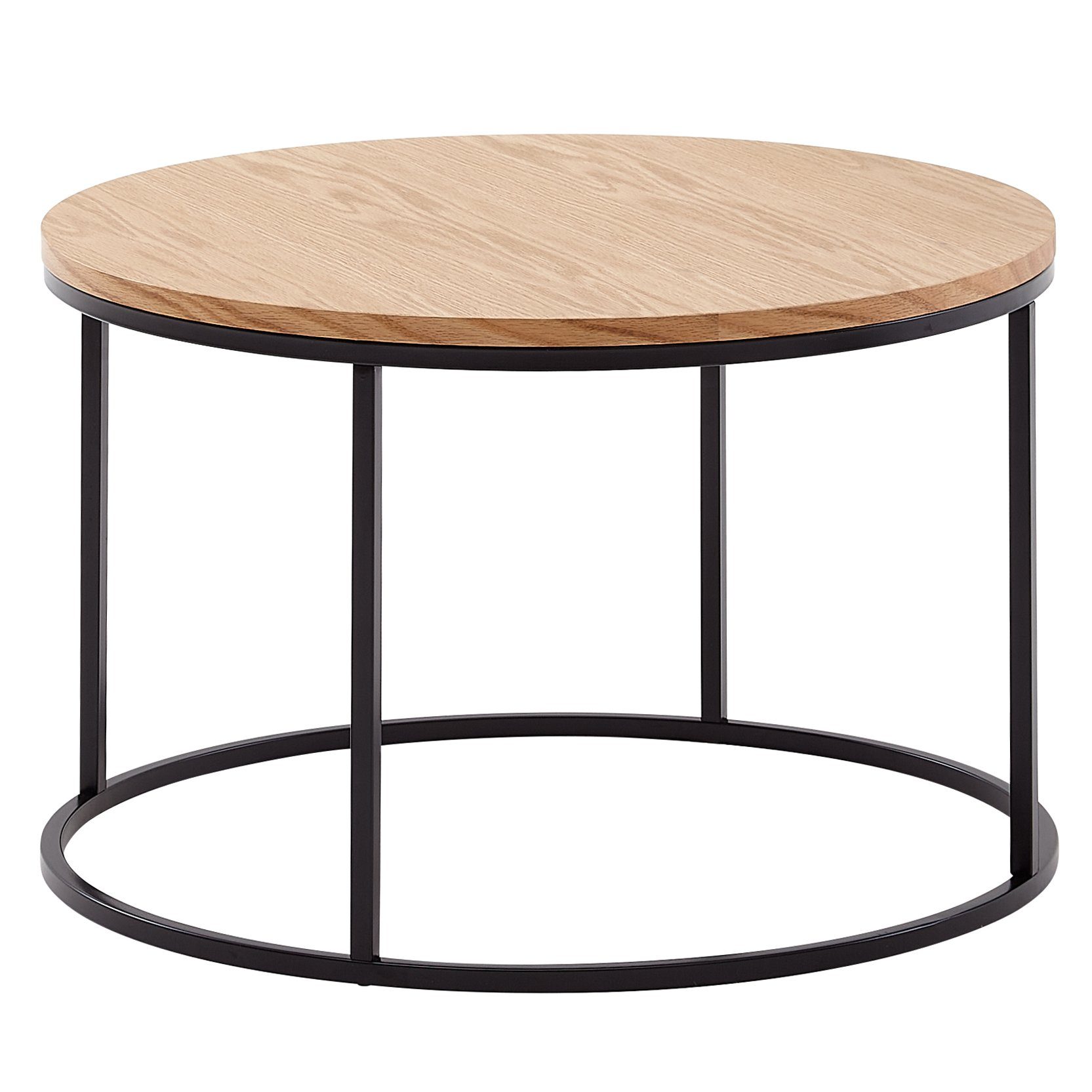 Couchtisch Couchtisch 70x70x45 cm Sofatisch Holz / Metall Wohnzimmertisch Eiche