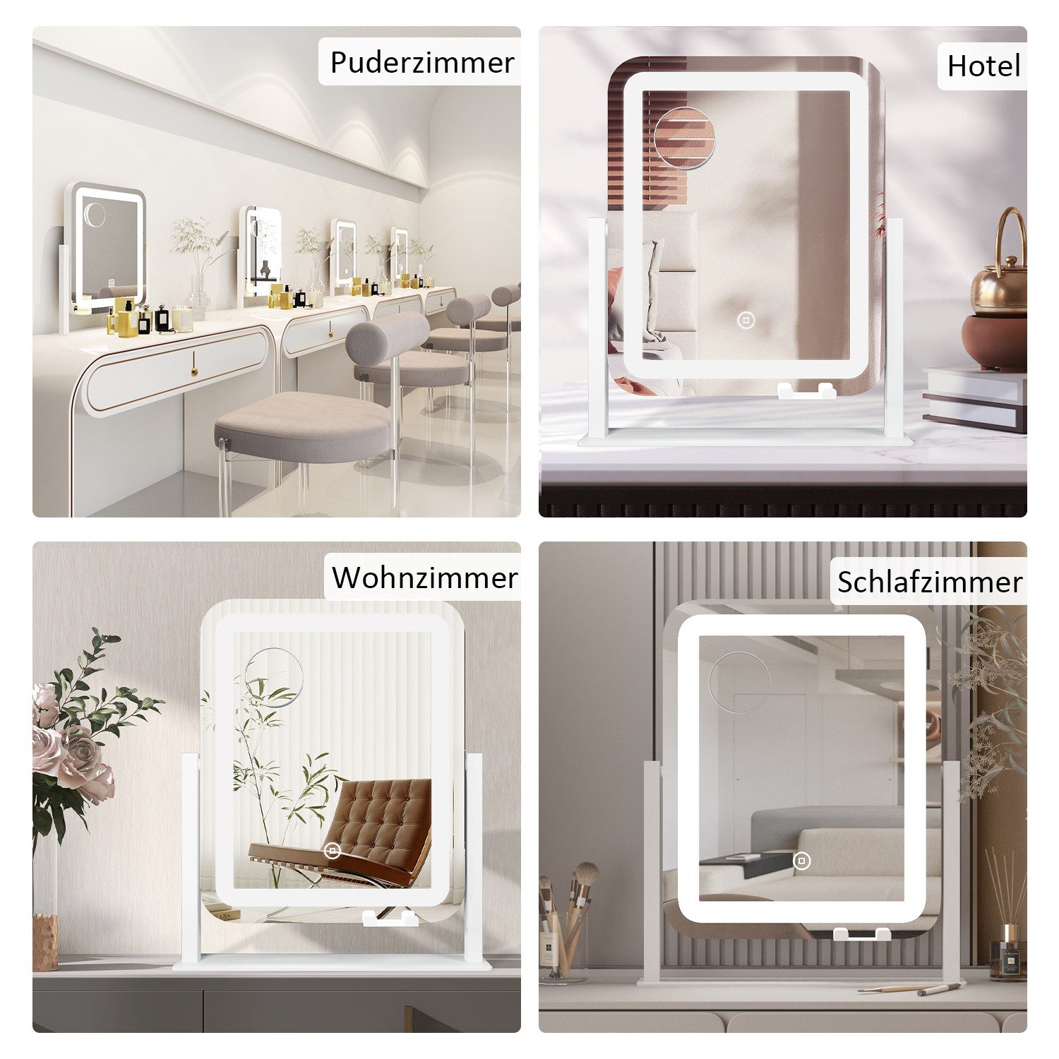 mit USB-Ladeanschluss + 10x Lupe + Handyhalterung