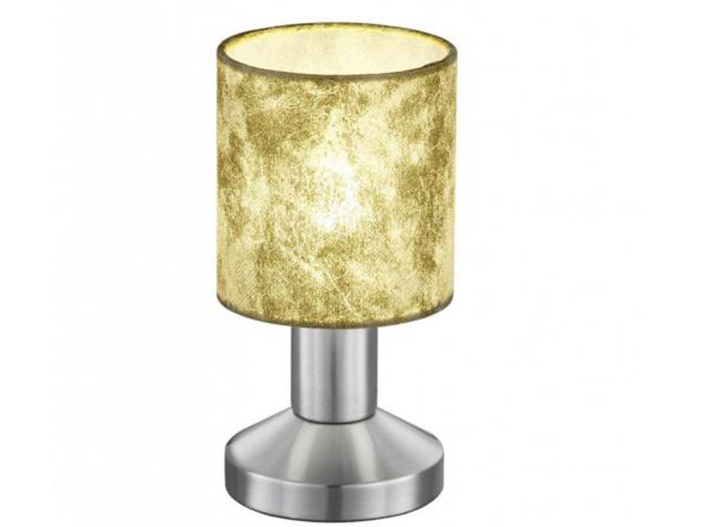 Gold-en, 18cm kleine Tischleuchte, Touch Warmweiß, Lampenschirm LED meineWunschleuchte wechselbar, Höhe Nachttisch-lampe LED Dimmfunktion, dimmbar,
