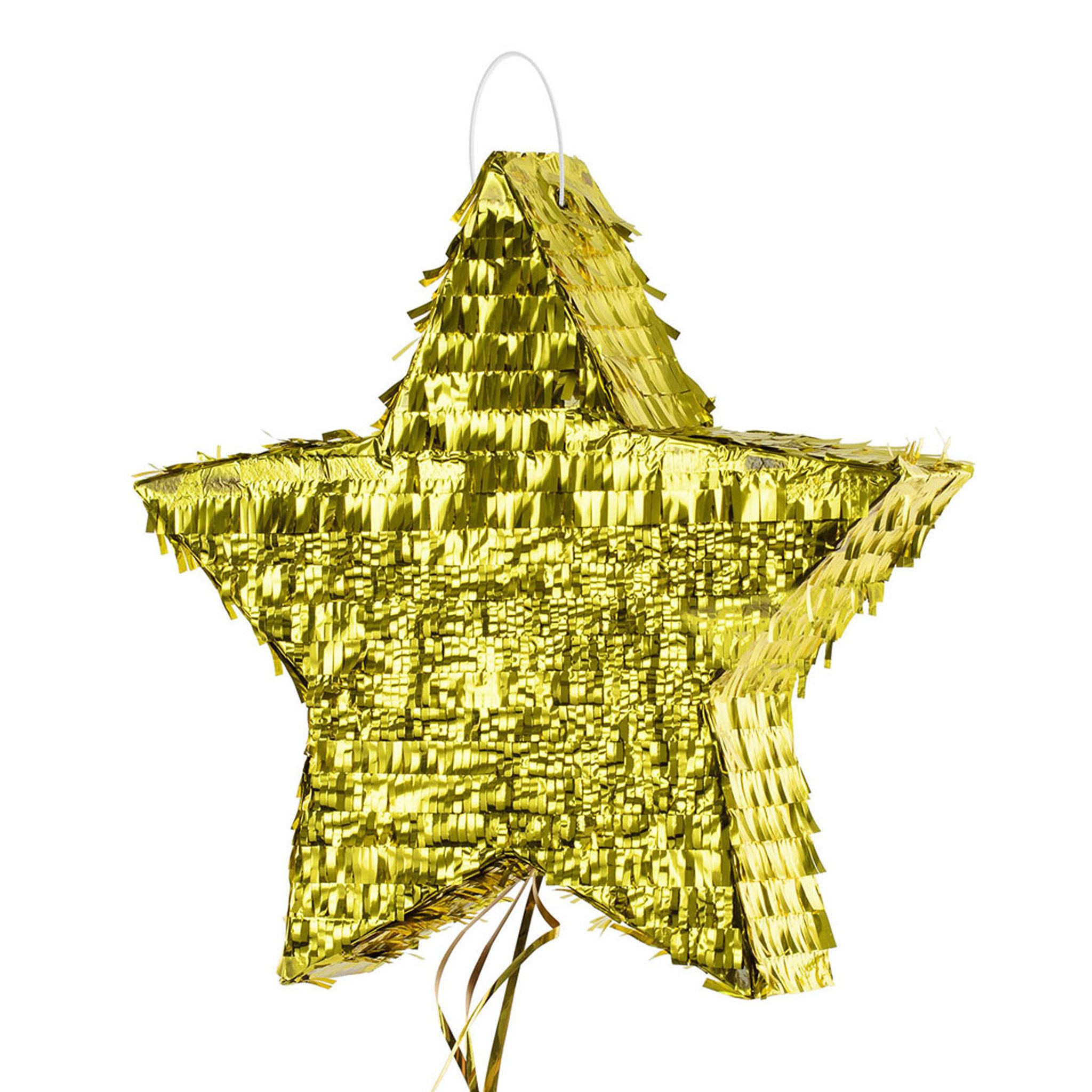 partydeco Pinata, Piñata 42,5x44,5x9cm Stern zum Befüllen Gold