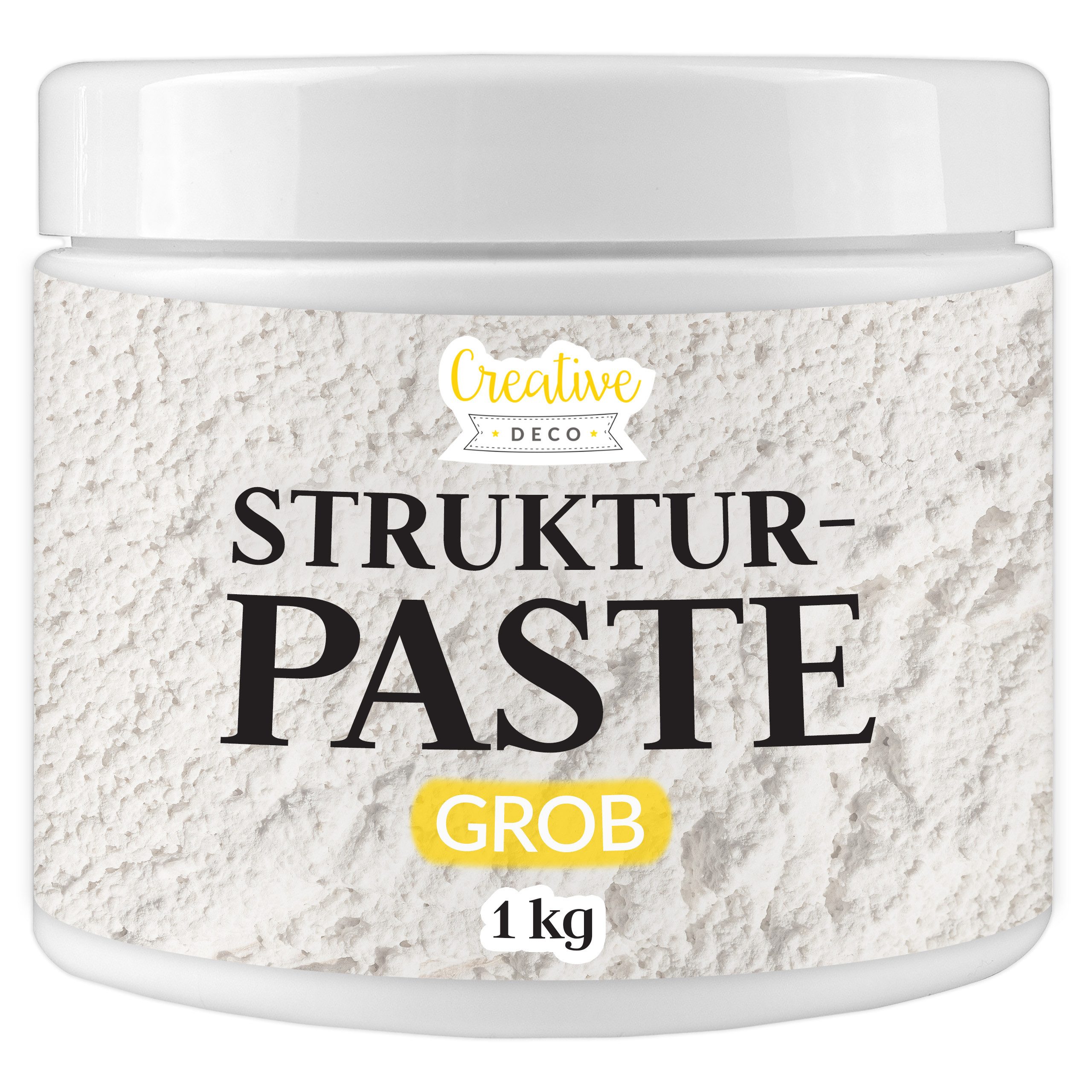 Creative Deco Malpaste Strukturpaste 1 kg Weiße Spachtelmasse für Acrylmalerei Modellierpaste