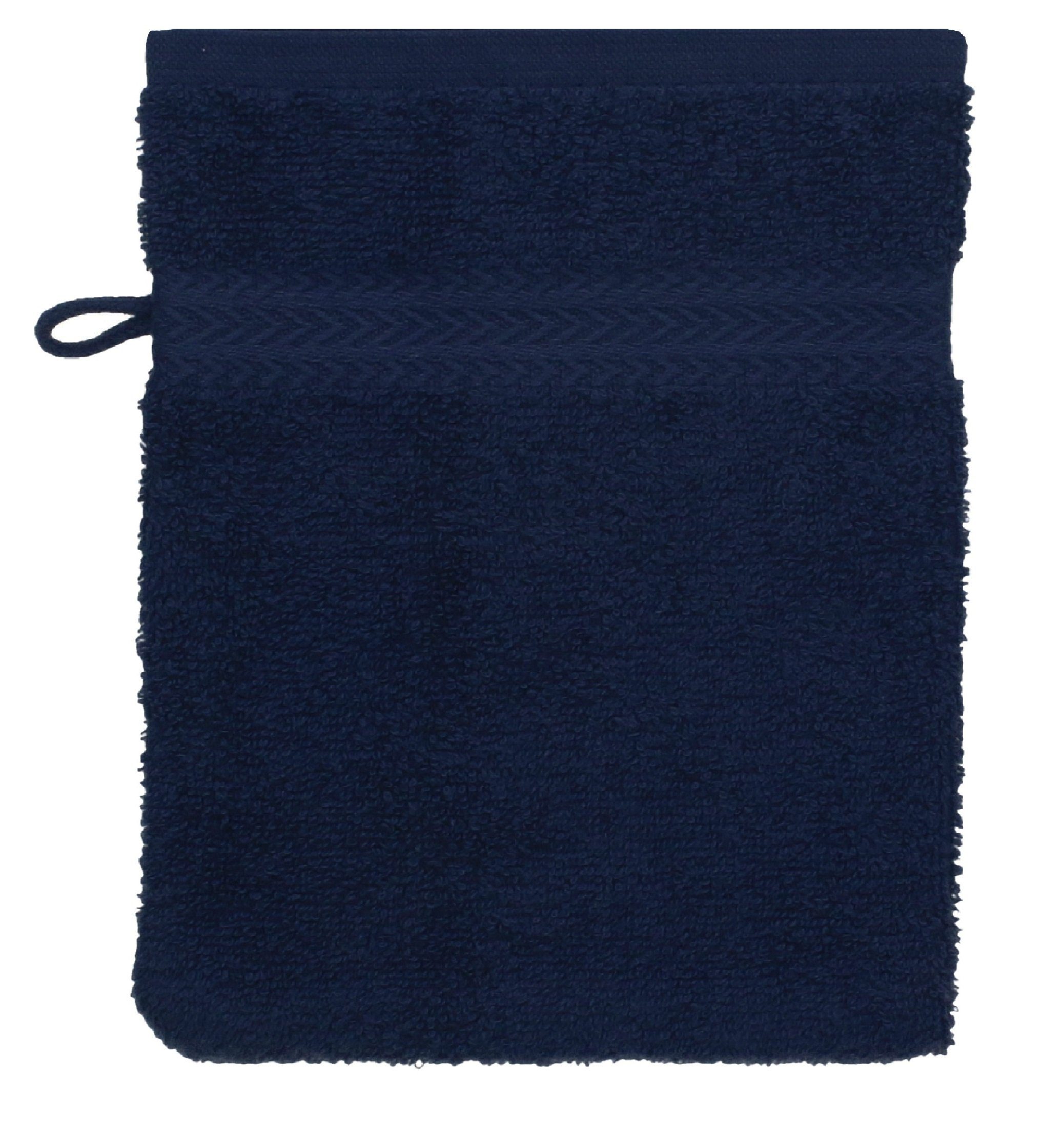 Betz Waschhandschuh 10 Stück Waschhandschuhe und Farbe Premium Waschlappen Royalblau 100% Baumwolle Set dunkelblau cm 16x21