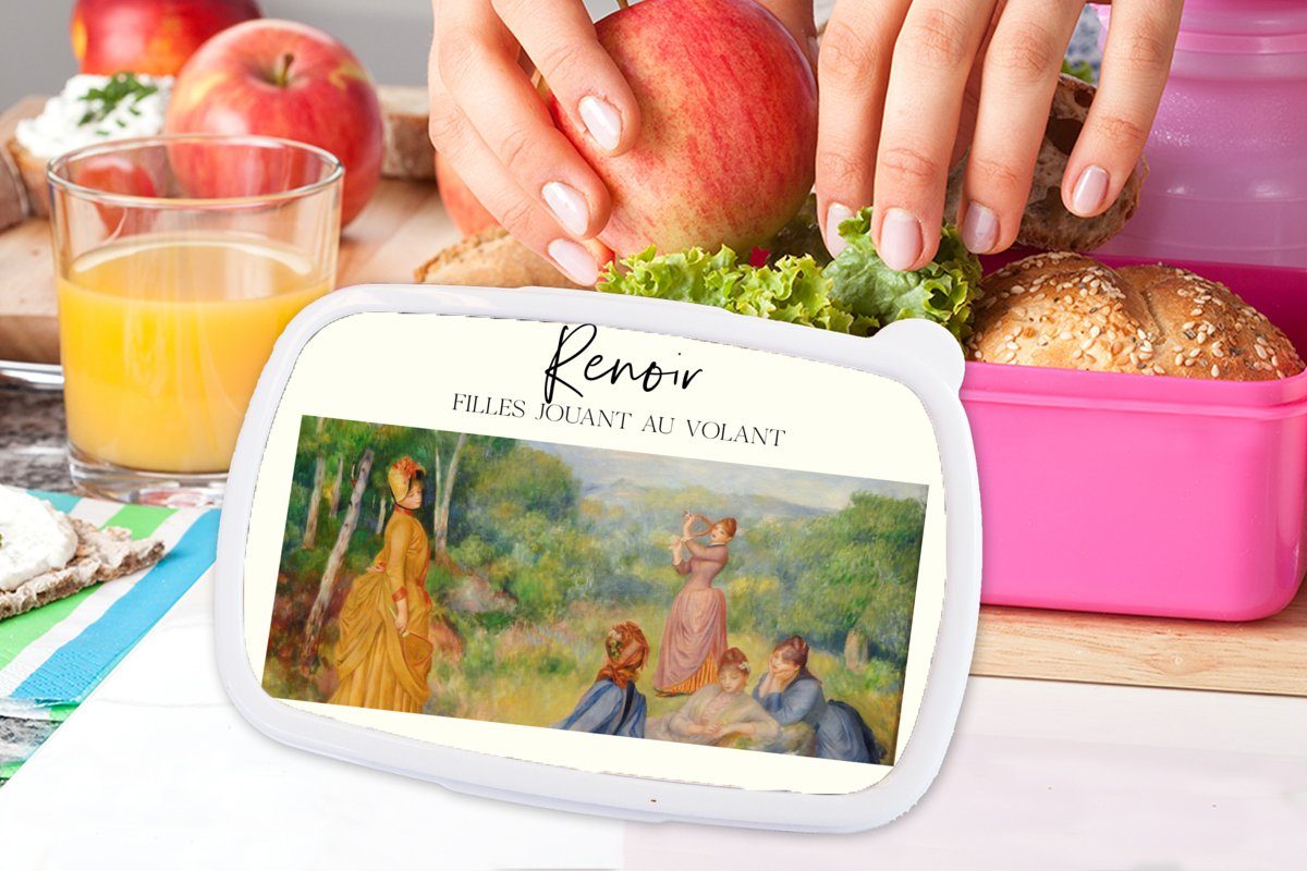 Lunchbox Meister, Snackbox, rosa Kunststoff, (2-tlg), Alte Brotdose Kinder, Mädchen, Renoir Kunststoff Kunst - - für Erwachsene, Brotbox MuchoWow