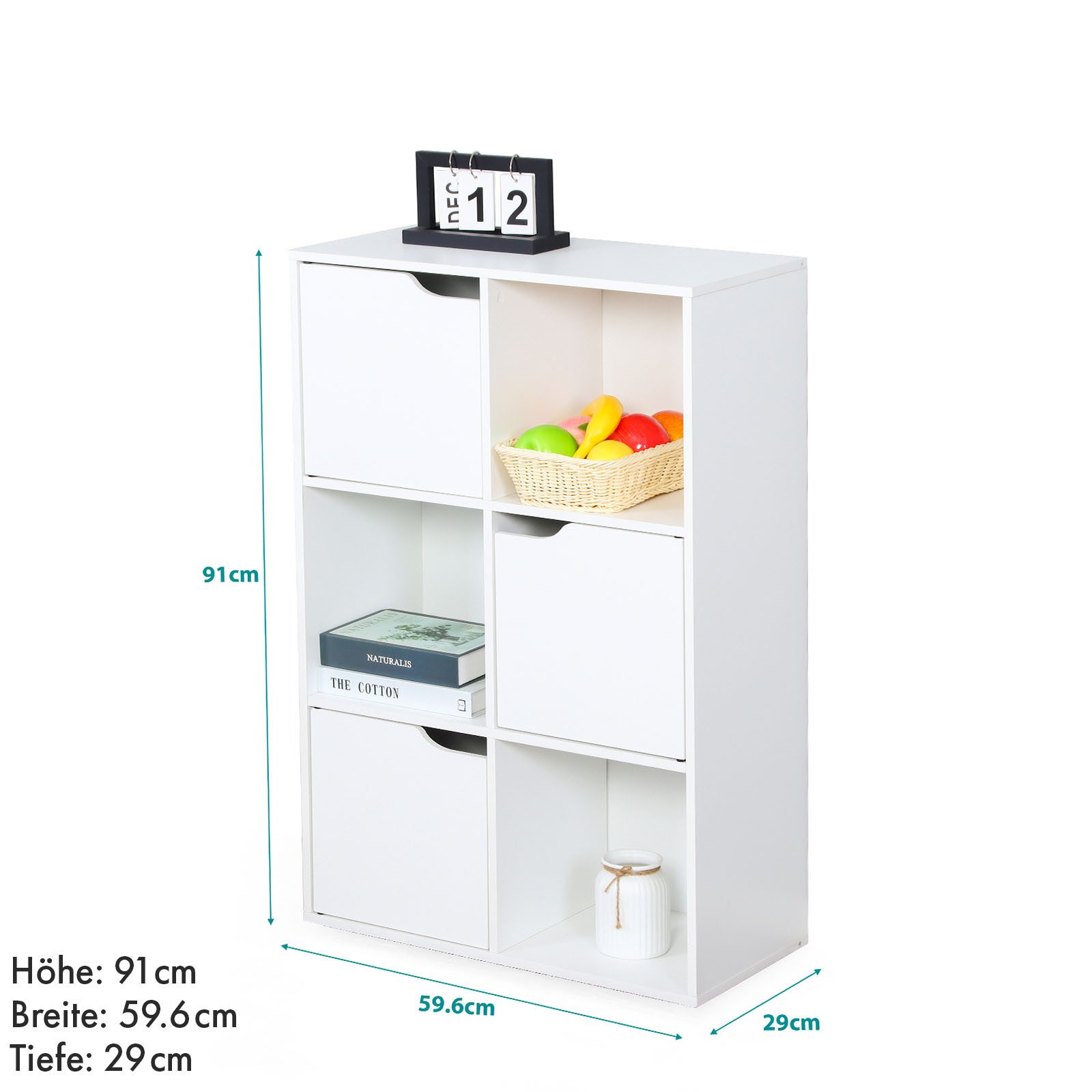 Floordirekt Bücherregal Connecticut, Standregal mit Fächern, Türen & Kippsc günstig online kaufen