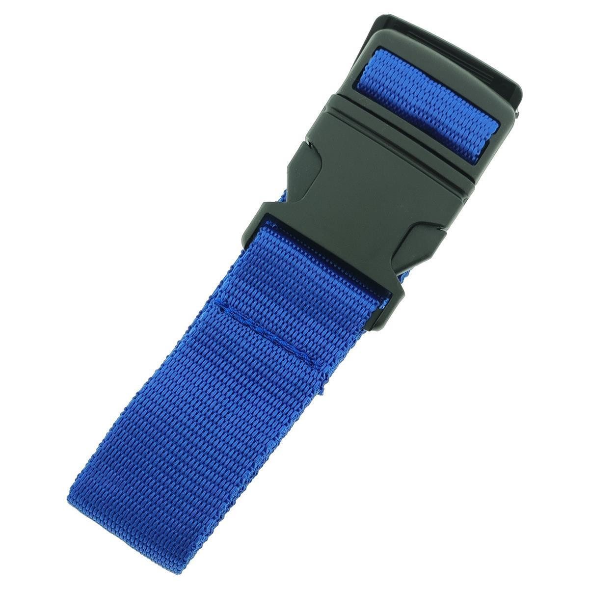 varivendo Koffergurt Koffergurt 183 x 3,5 cm 2 x blau, (Stück, 2-tlg., Koffergurte), Gepäckgurt Kofferband Koffergürtel Gurt Kofferriemen