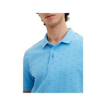 TOM TAILOR Poloshirt blau passform textil (1-tlg)