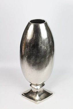 Arnusa Bodenvase edle große Metall Vase Aluminium, Edels Design Pokal Dekovase silber 70 cm