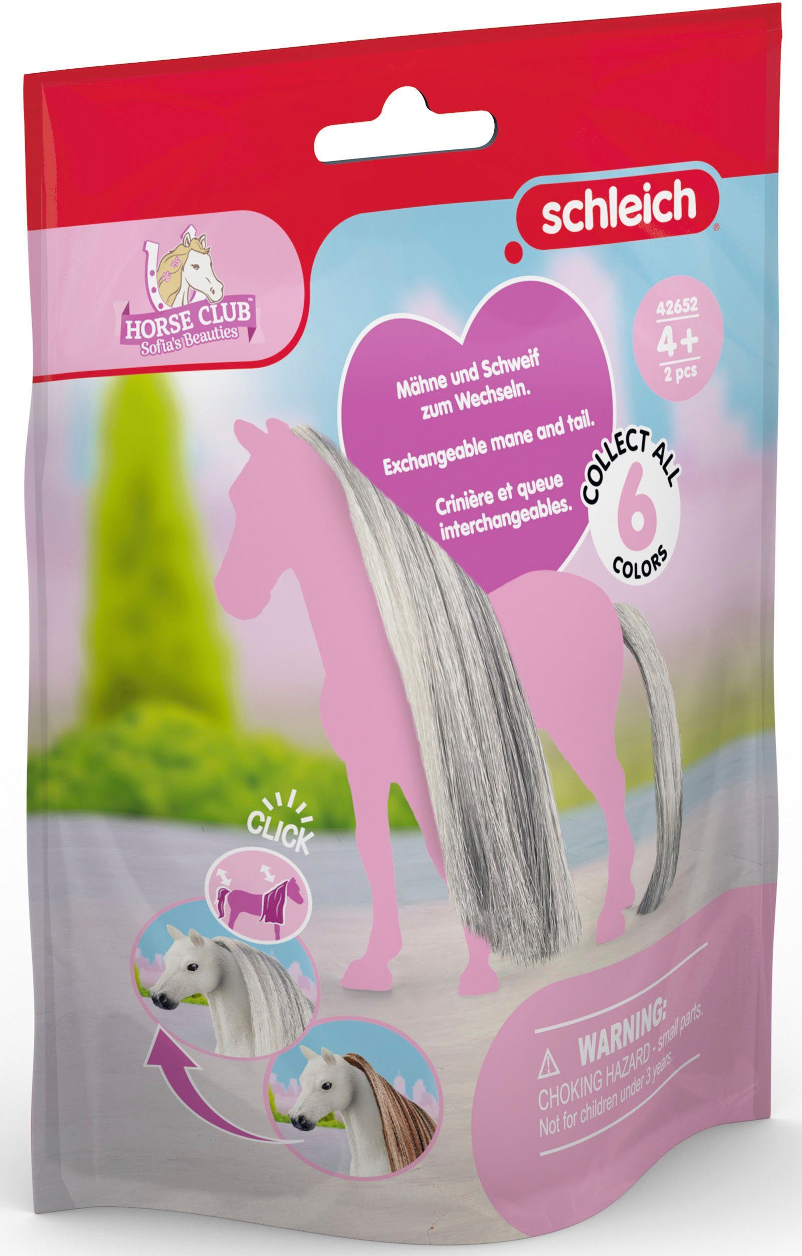 Schleich® Spielfigur HORSE CLUB, Sofia's Beauties, Haare für Beauty Horses, Grey (42652), Zubehör für die Schleich Beauty Horses