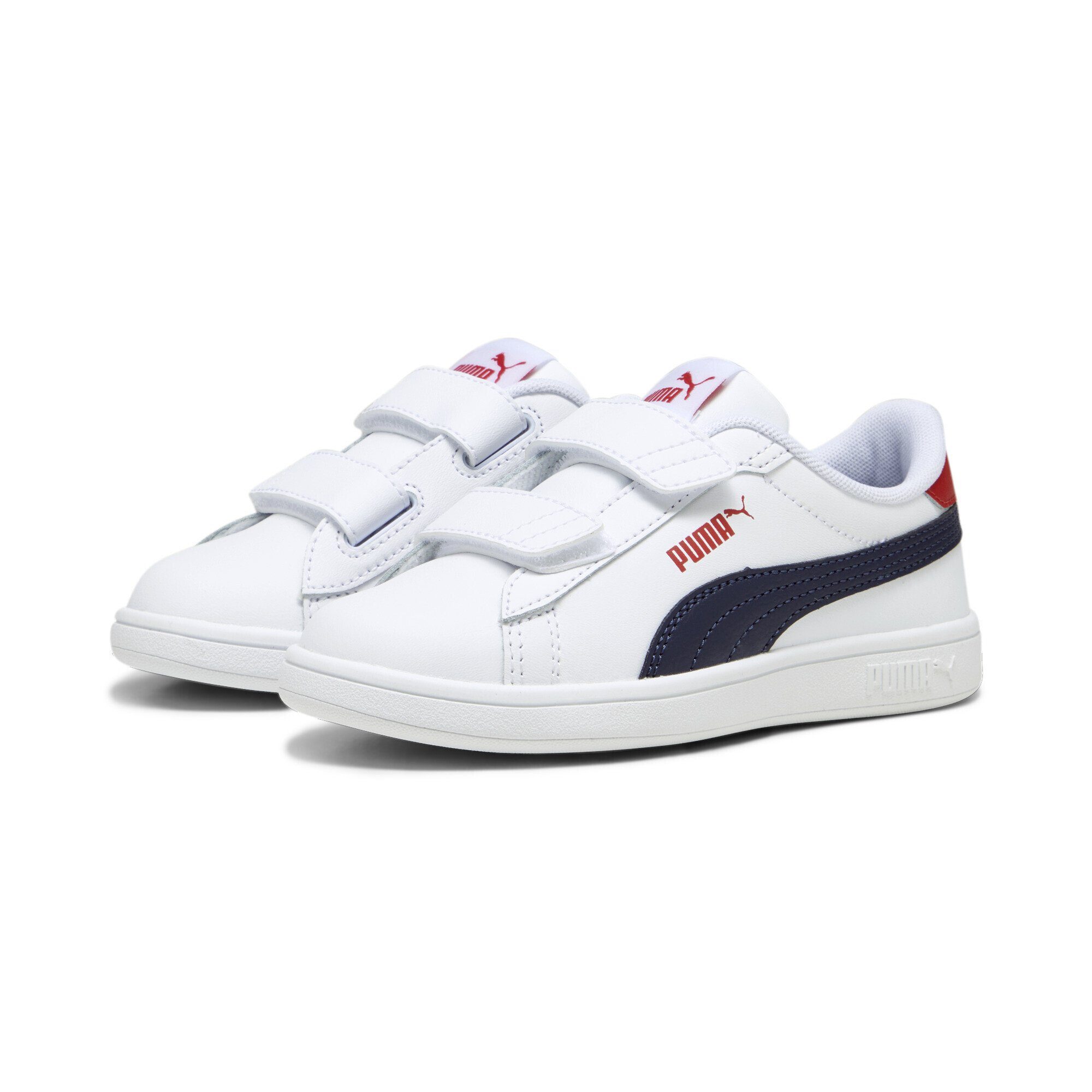 PUMA Smash 3.0 Leather Sneakers Sneaker White Navy For All Time Red Blue