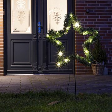 MARELIDA LED-Stern für außen LED Gartenstecker Stern Leuchtstern Lichterstern 70cm Weihnachtsdeko, LED Classic, warmweiß (2100K bis 3000K)