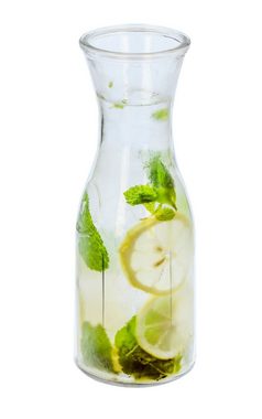 *Alpina* Gläser-Set Wasserkaraffe,inkl.4tlg. Trinkglässer m. Henkel, Deckel, Glas,Metall,Kunststoff