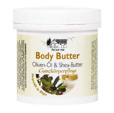 vom Pullach Hof Hautcreme Body Butter 250ml Hautpflege mit Oliven Öl & Shea Butter, 1-tlg.