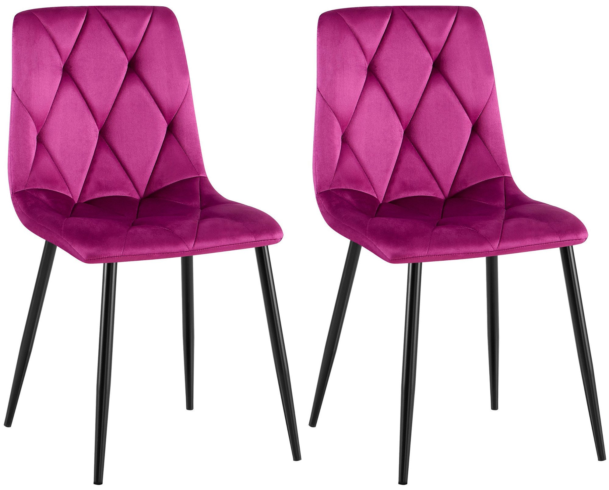 CLP Esszimmerstuhl Clairton (2er Set, 2 St), mit Stoff- oder Samtbezug, Met günstig online kaufen