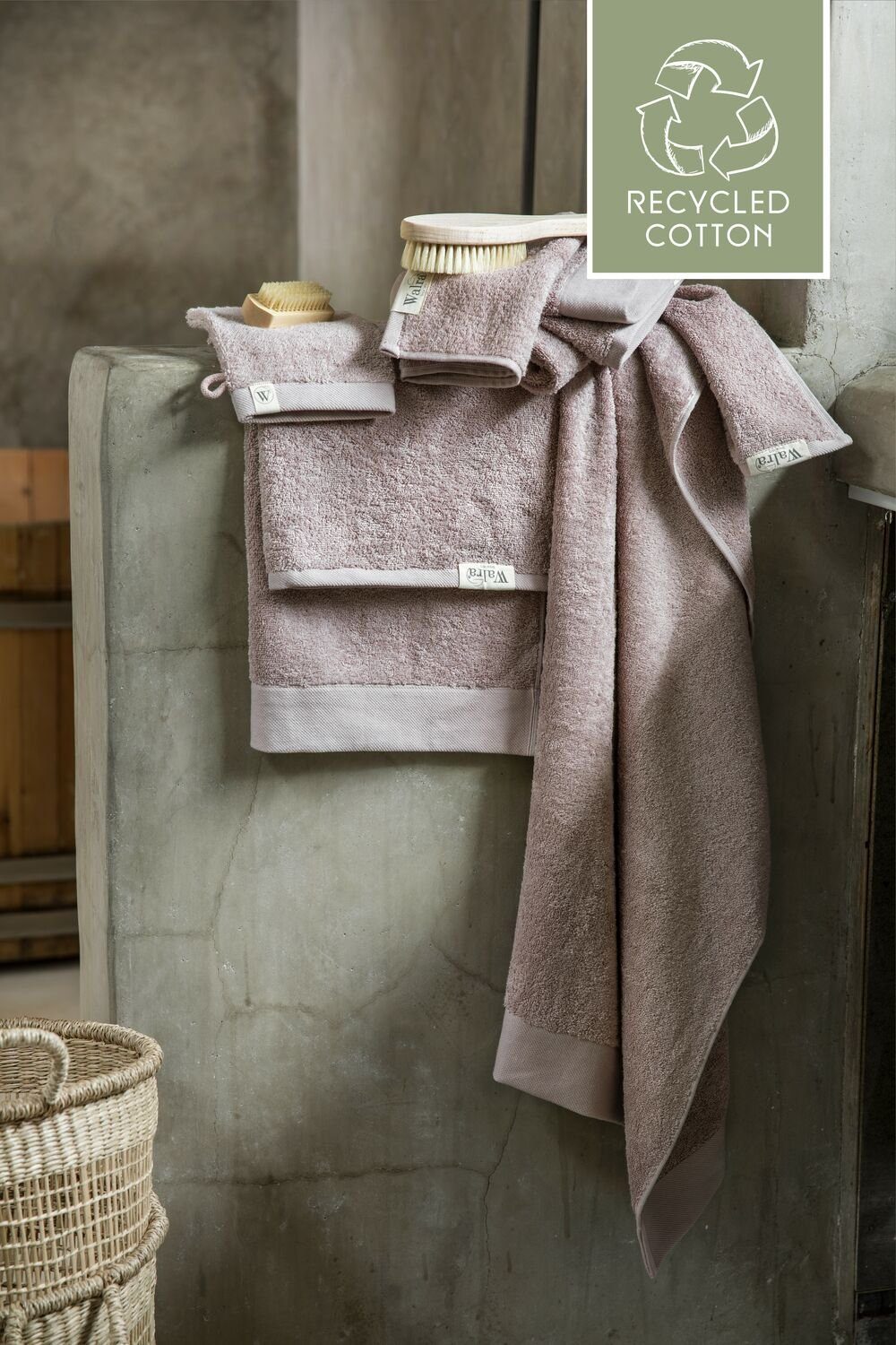 Badetuch Cotton 50x100 Walra cm, - (1-St) Baumwolle Remade Puderrosa Handtuch
