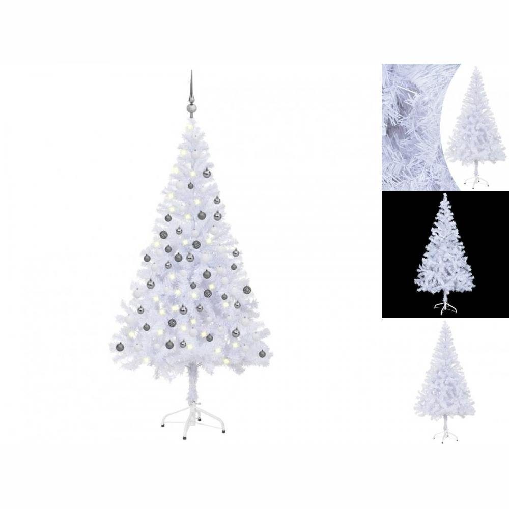 vidaXL Künstlicher Weihnachtsbaum Künstlicher Weihnachtsbaum mit LEDs Kugeln 150 cm 380 Zweige