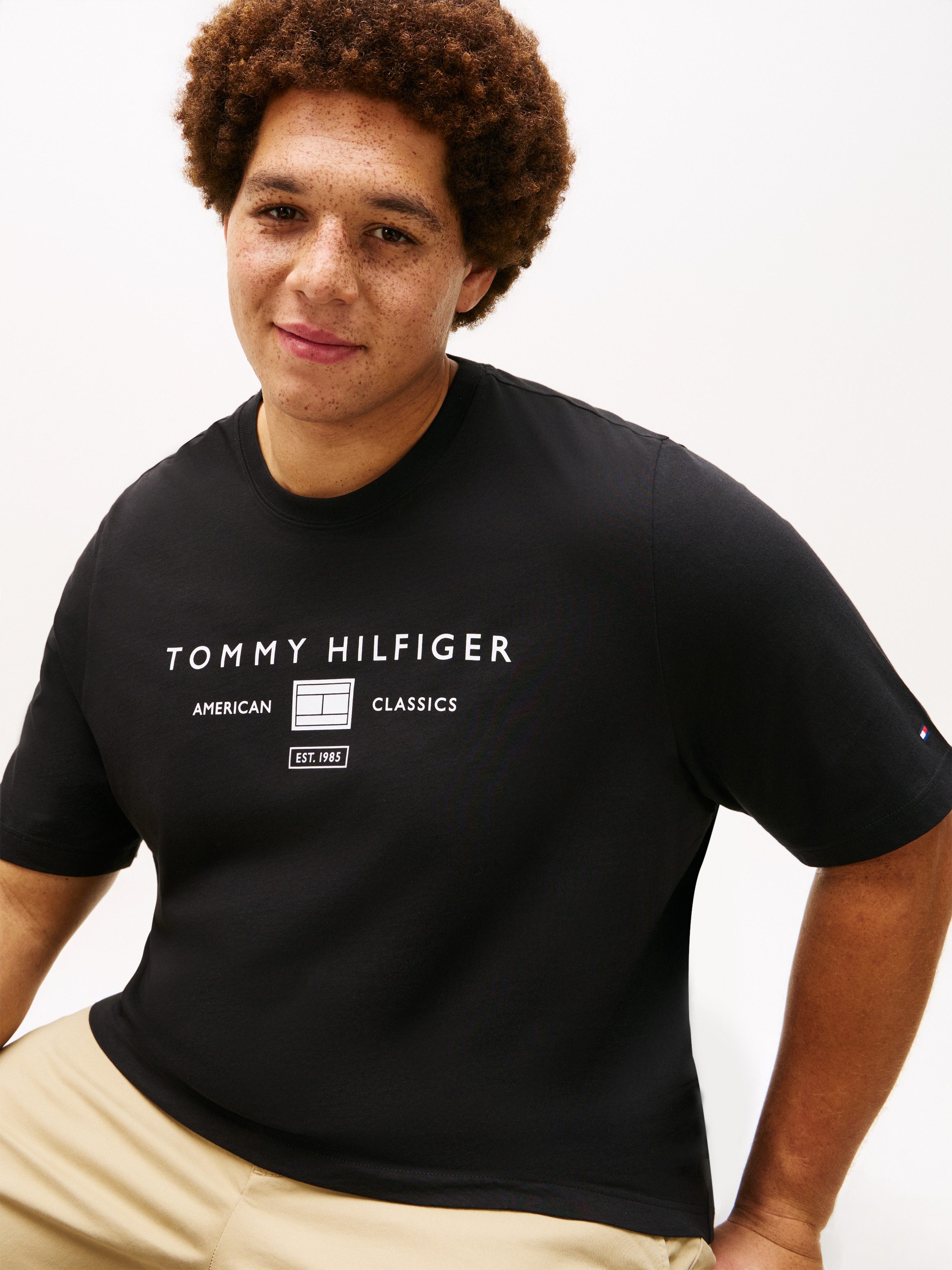 Tommy Hilfiger Big & Tall T-Shirt BT-BRAND LOVE MONO STACK Große Größen, aus Jersey mit Logo, normale Passform