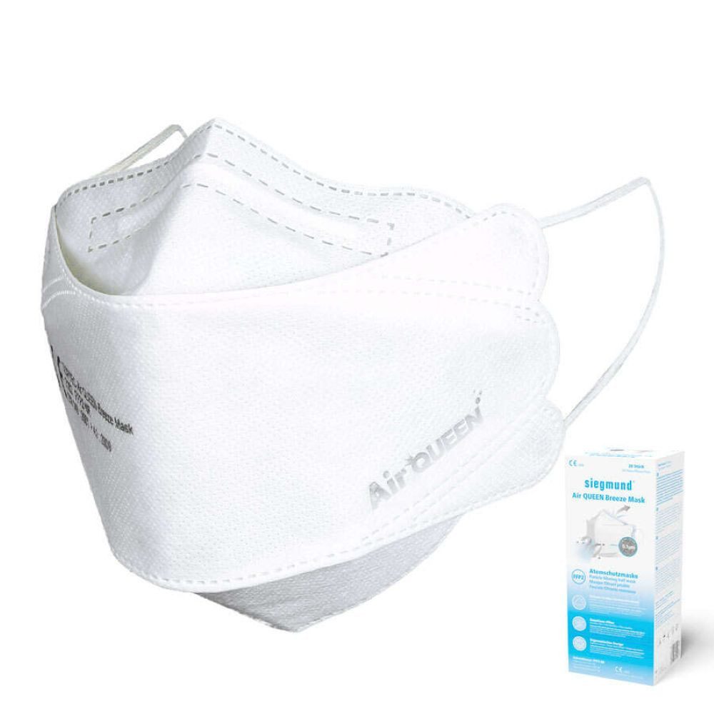 siegmund care Filtrierende Halbmasken FFP2 20x FFP2 Air QUEEN Breeze Mask, Filterleistung 97,3 %, 20-St., MHD: 30.11.2027, Schutzart FFP2 NR D