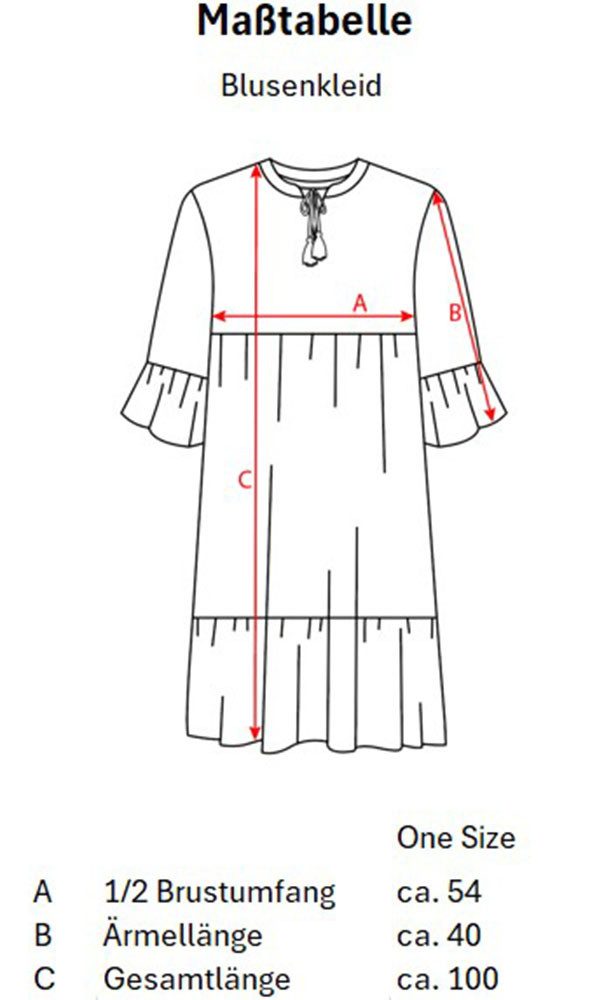 Zwillingsherz Sommerkleid "Ovale Ranken" mit Tasseln, Trompeten Ärmeln und Eingriffstaschen