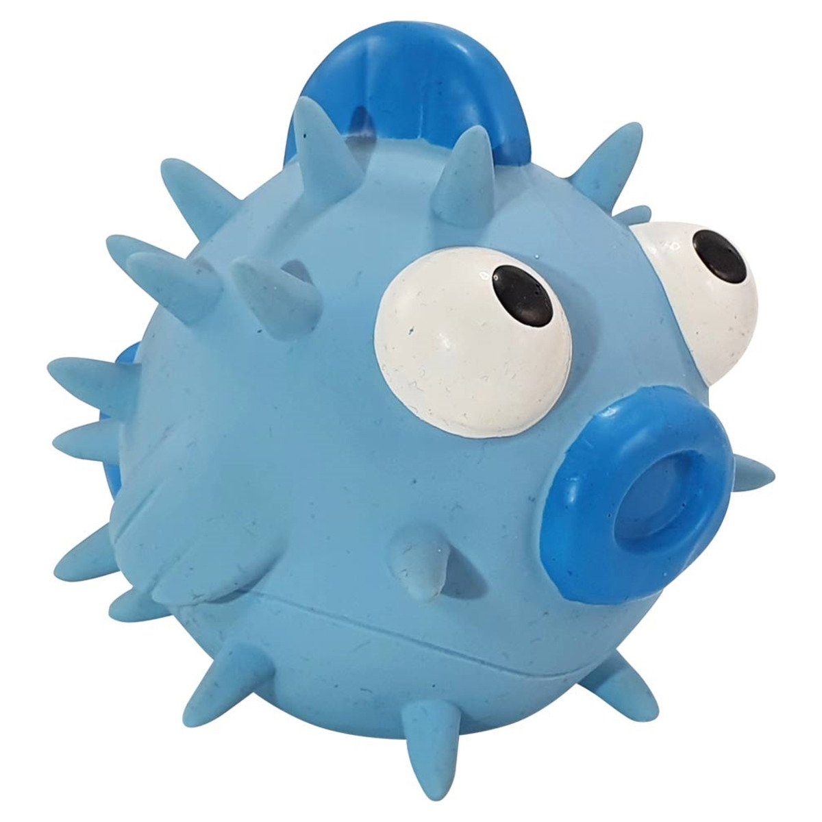 Tierquietschie Hundespielzeug Kugelfisch, Latex, blau