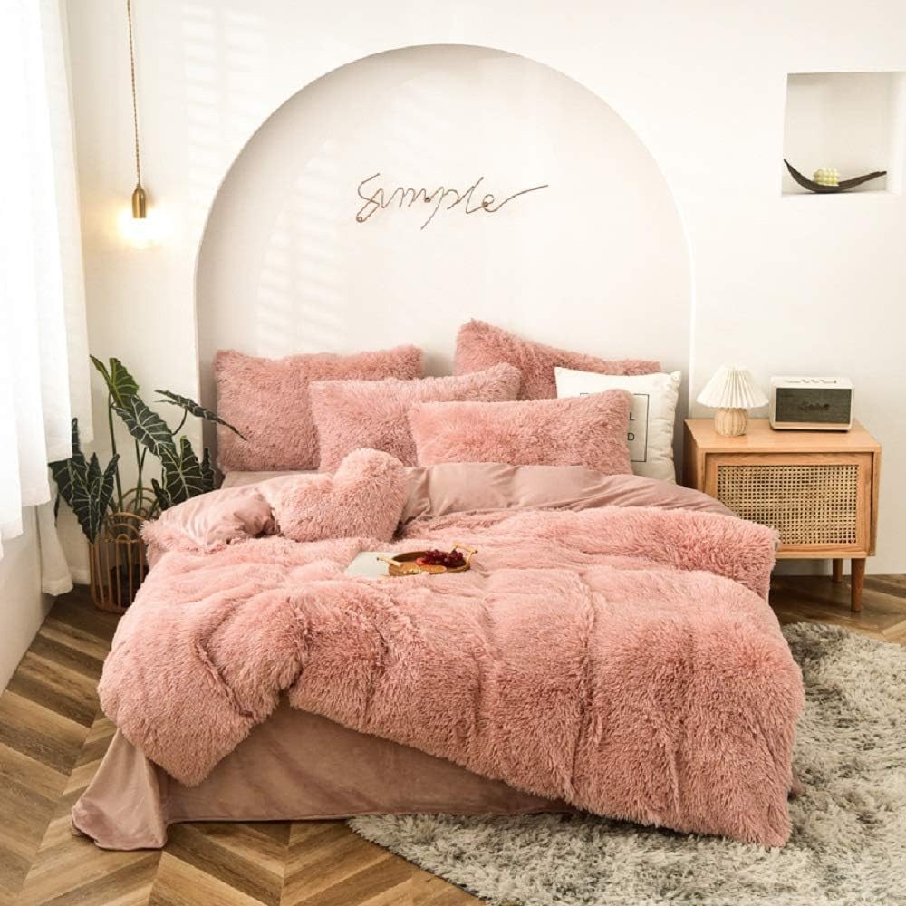 ibettertec Bettwäsche Plüsch Bettwäsche Set 135x200cm,200x200cm,Biber günstig online kaufen