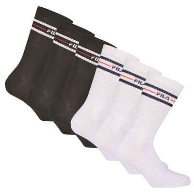 Fila Sportsocken Unisex Socken, 6er Pack - Crew Socks, Strümpfe