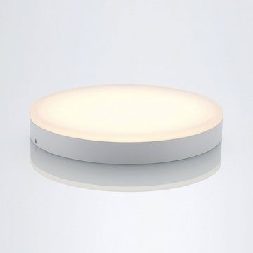 Lindby LED Deckenleuchte Leonta, dimmbar, LED-Leuchtmittel fest verbaut, warmweiß, Modern, Aluminium, Acryl, weiß, 1 flammig, inkl. Leuchtmittel,dimmbar
