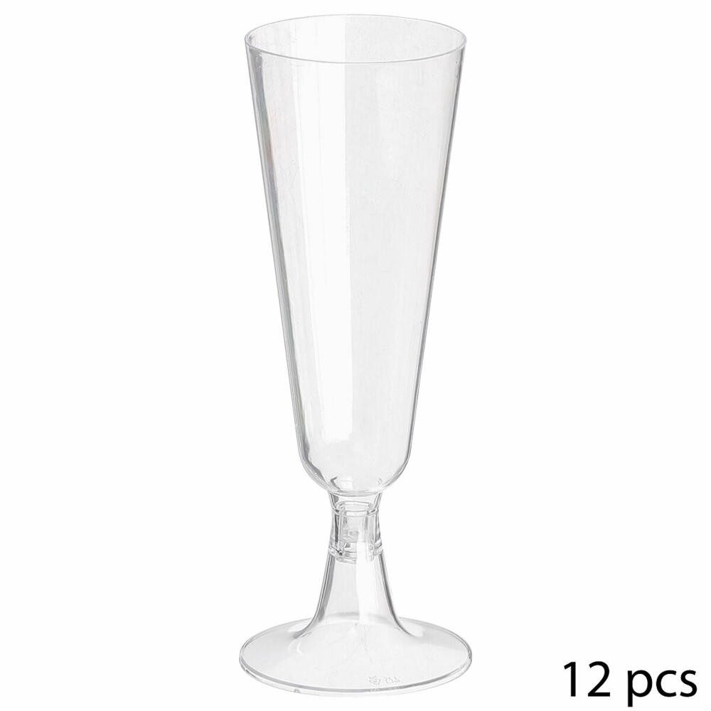 5five Simply Smart Champagnerglas Wiederverwendbar 12er Set, 150 ml, Kunststoff