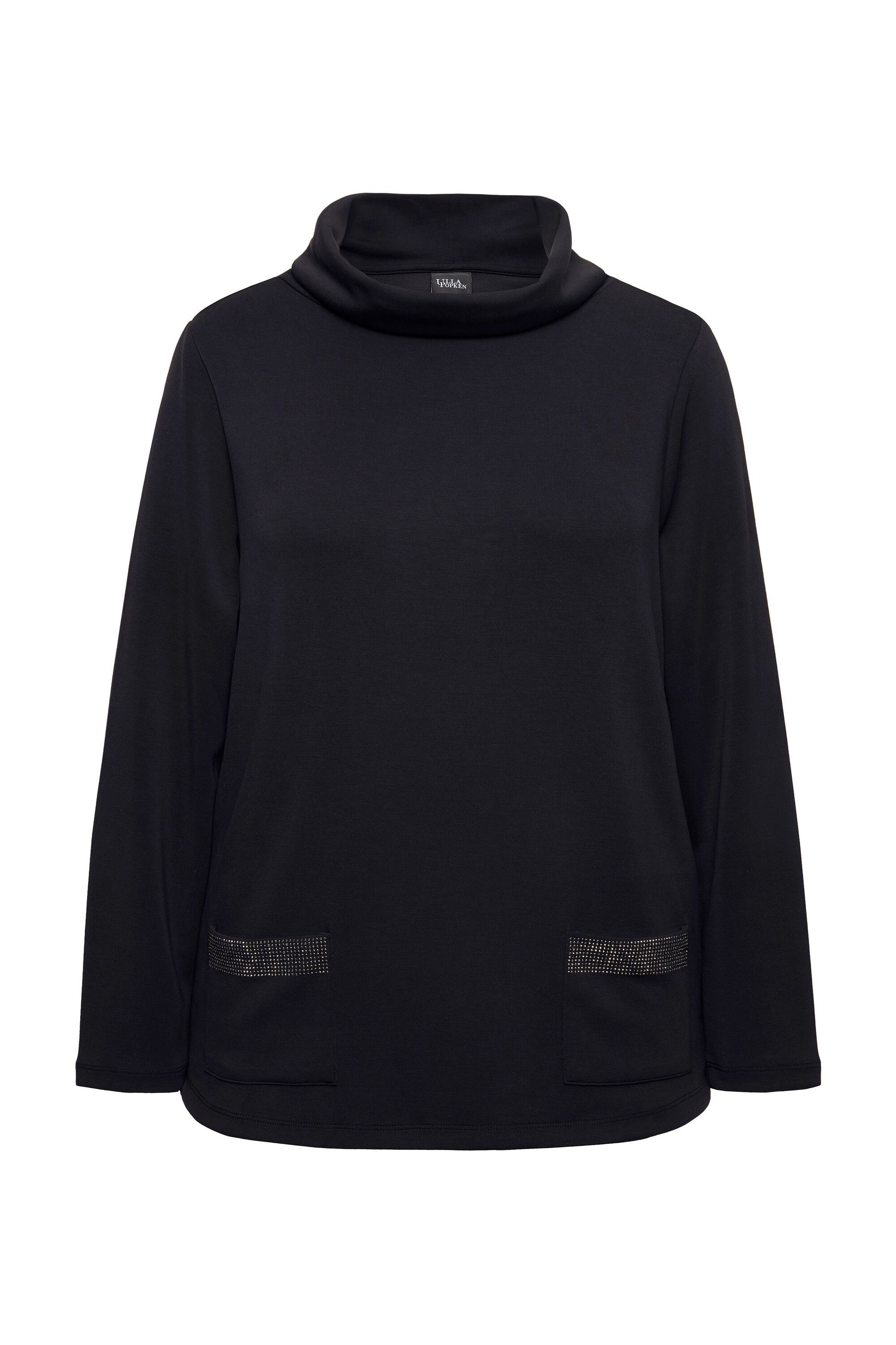 Ulla Popken Sweatshirt Sweatshirt Ziersteintaschen Boxy günstig online kaufen