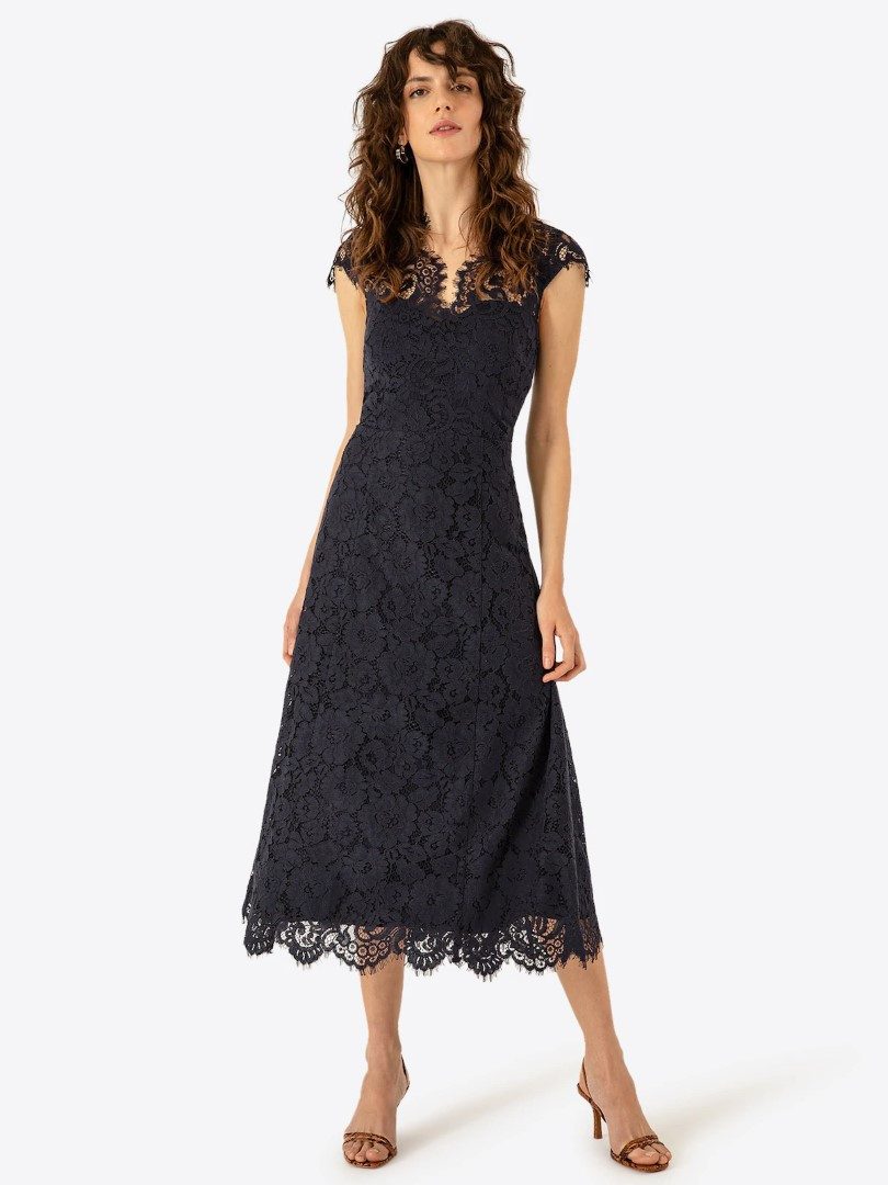 IVY & OAK Spitzenkleid navy blue Sommerkleid Taillierter Schnitt,mit Unterrock,Gr.32