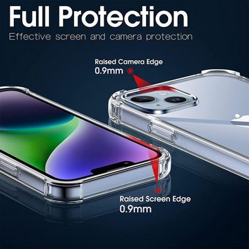 CoolGadget Handyhülle Anti Shock Rugged Case für Apple iPhone 14 6,1 Zoll, Slim Cover Kantenschutz Schutzhülle für iPhone 14 Hülle Transparent
