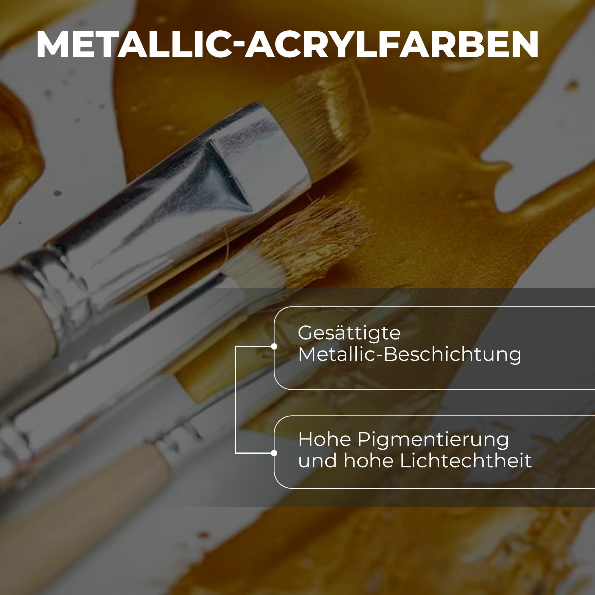 7 Artists Acrylfarbe 7 Artists Acrylfarbe Metallic 50 - 230 ml Gold, Silber