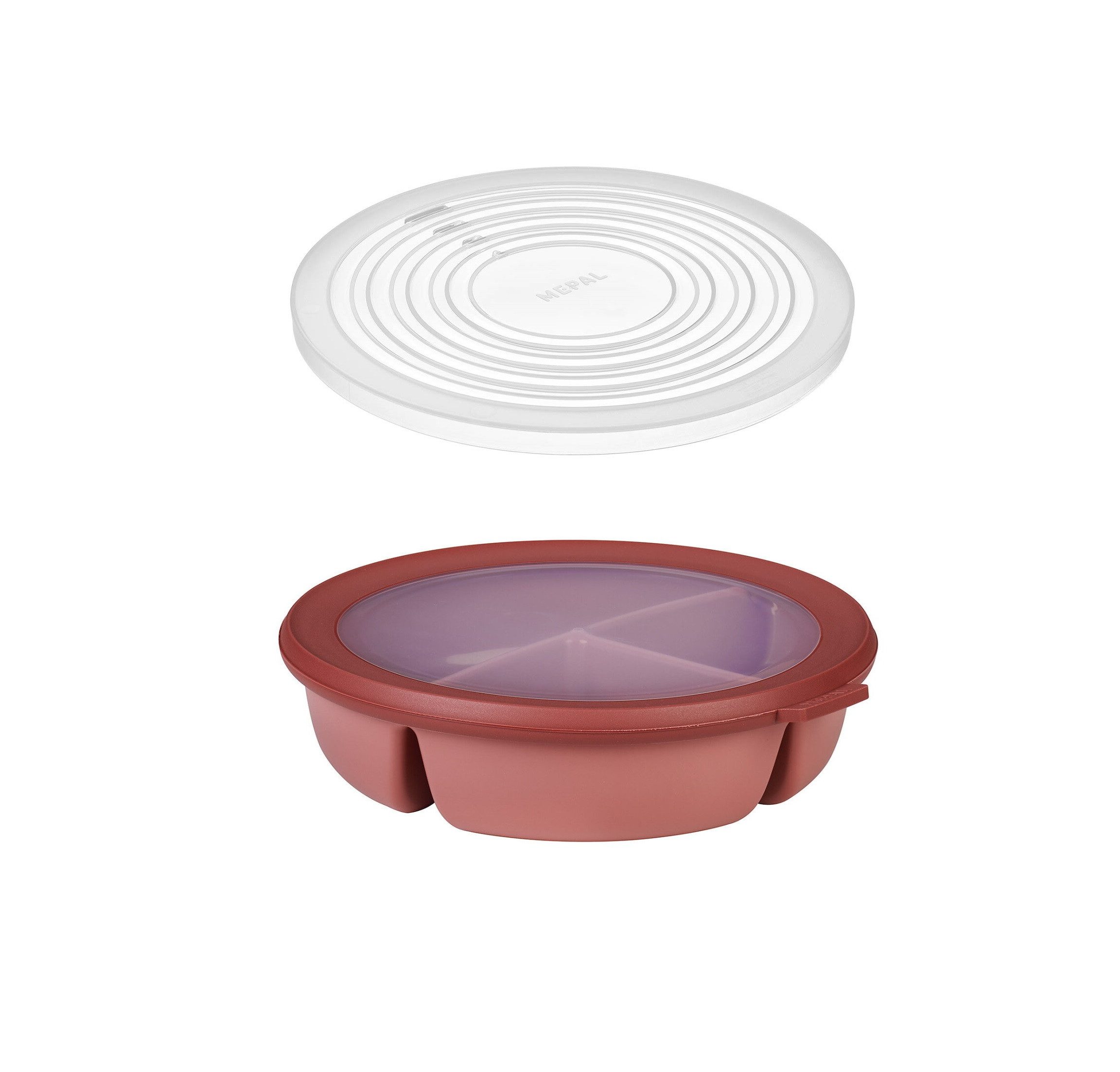 Mepal Lunchbox Bento-Schüssel Starter-Set mit Mikrowellendeckel und 3 Fächern, luftdichte Frischhaltedose, Meal-Prep-Boxen, Vivid mauve