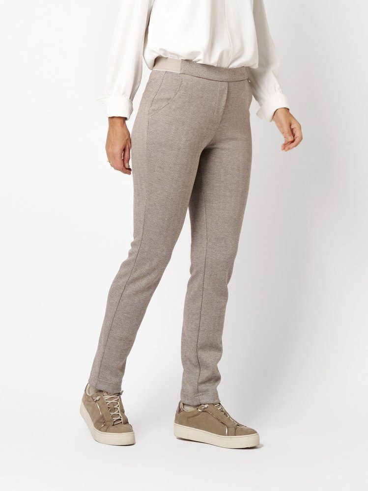 Relaxed by TONI Stretch-Hose Alice mit Fischgrätmuster
