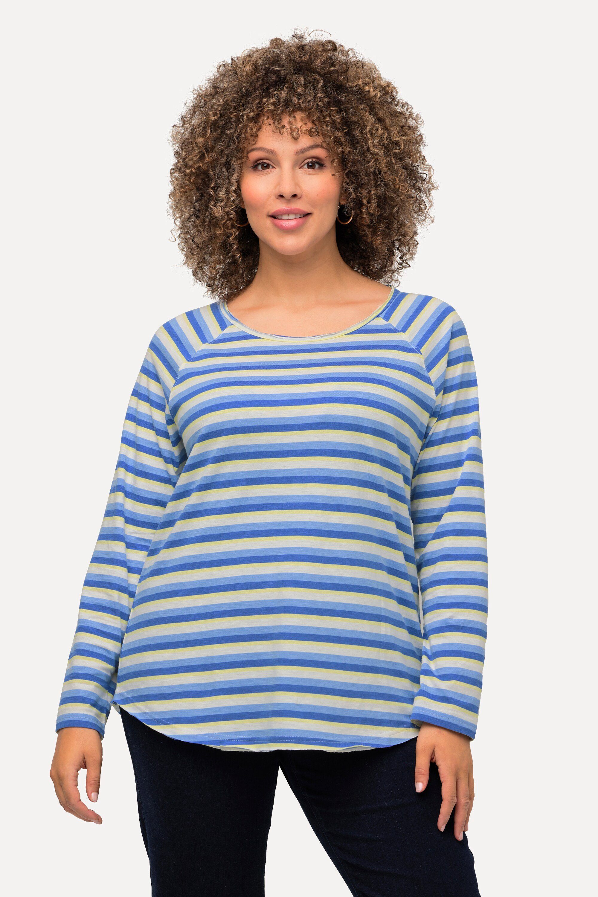 Ulla Popken Longshirt Shirt Ringel A-Linie günstig online kaufen