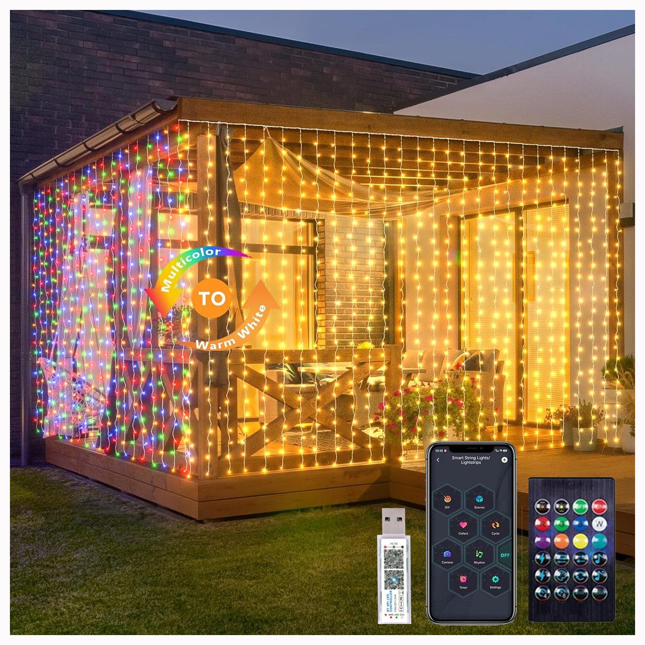 XERSEK LED-Lichterkette LED-Lichtervorhang Stern/Eiszapfen/Schneeflocke/Kug günstig online kaufen