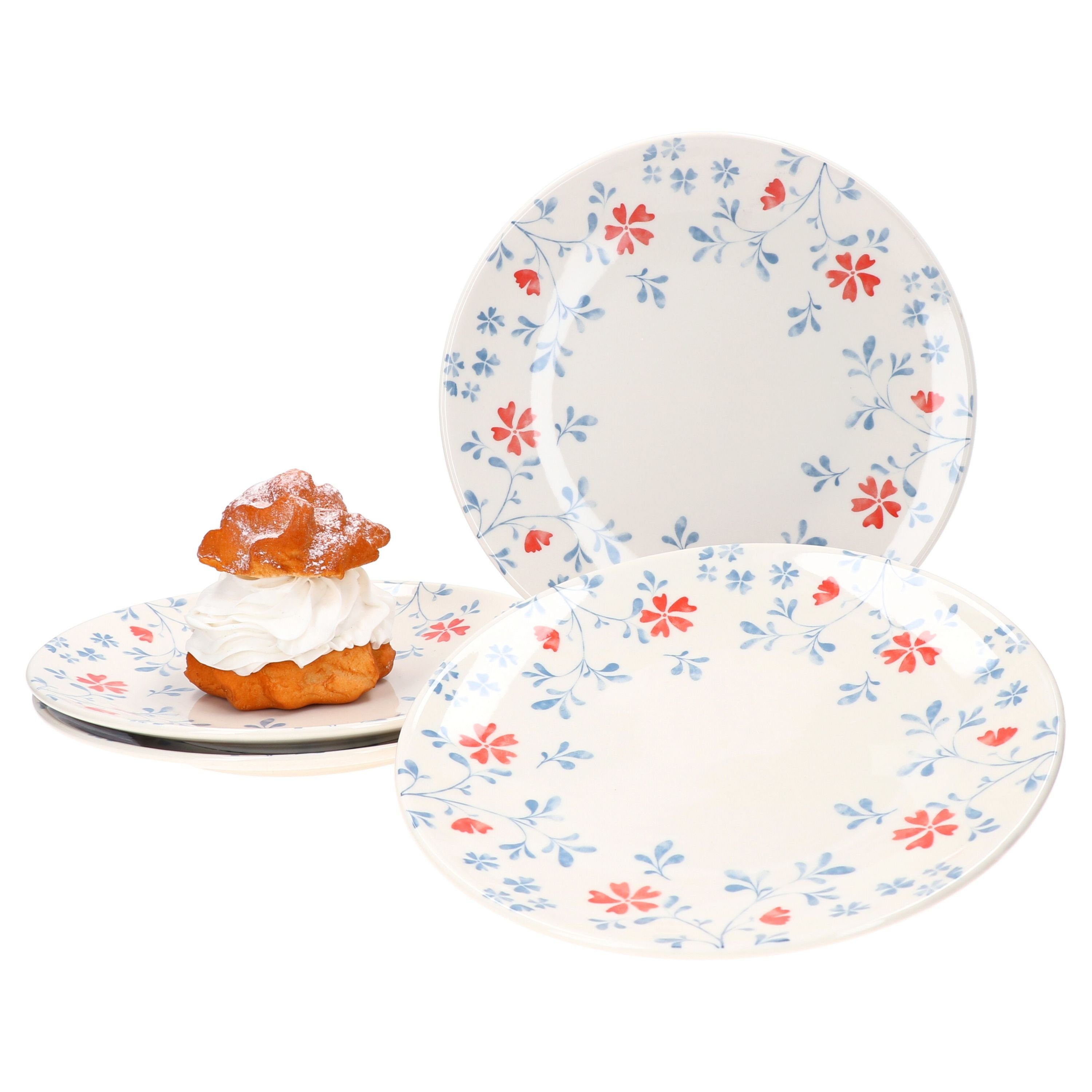 Dessertteller Frühstücksteller Kuchenteller Breker Ritzenhoff Julia Set 4er Ritzenhoff Blüten Blume & blau