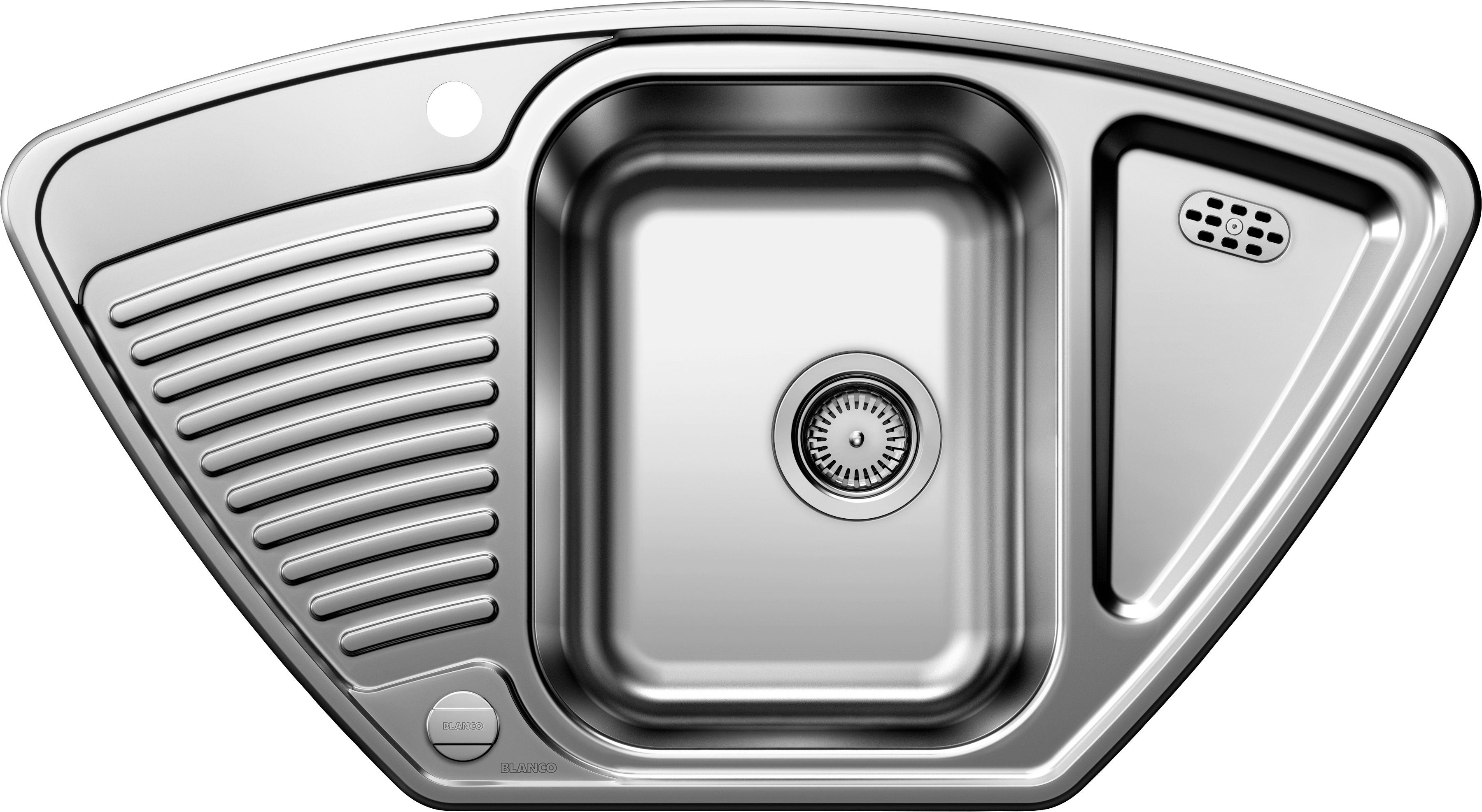 Blanco Edelstahlspüle TIPO 9 E, eckig, 51/93 cm, (1 St), zum wechselseitigen Einbau geeignet