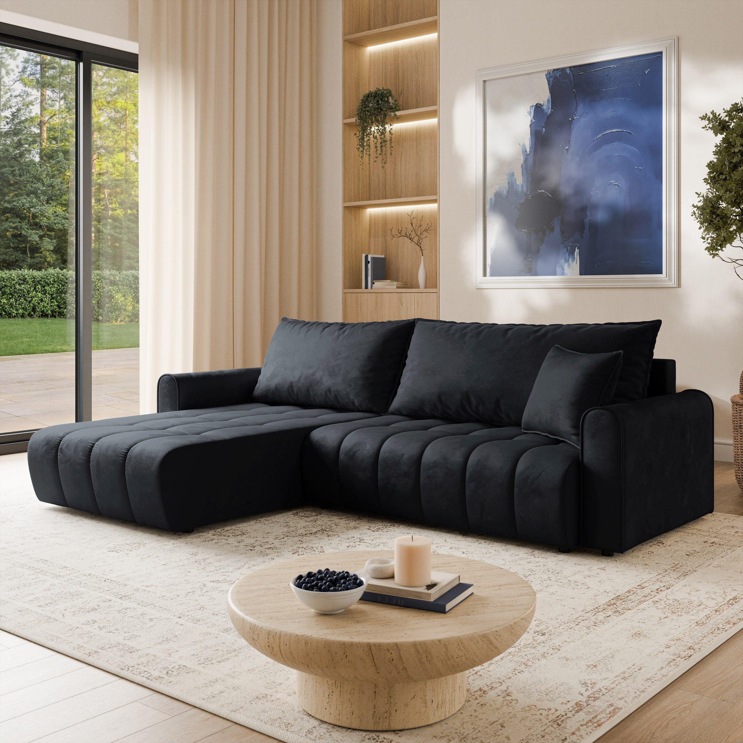 Masseno Ecksofa FRIGA mit Schlaffunktion L-Form, Sofa mit Bettkasten
