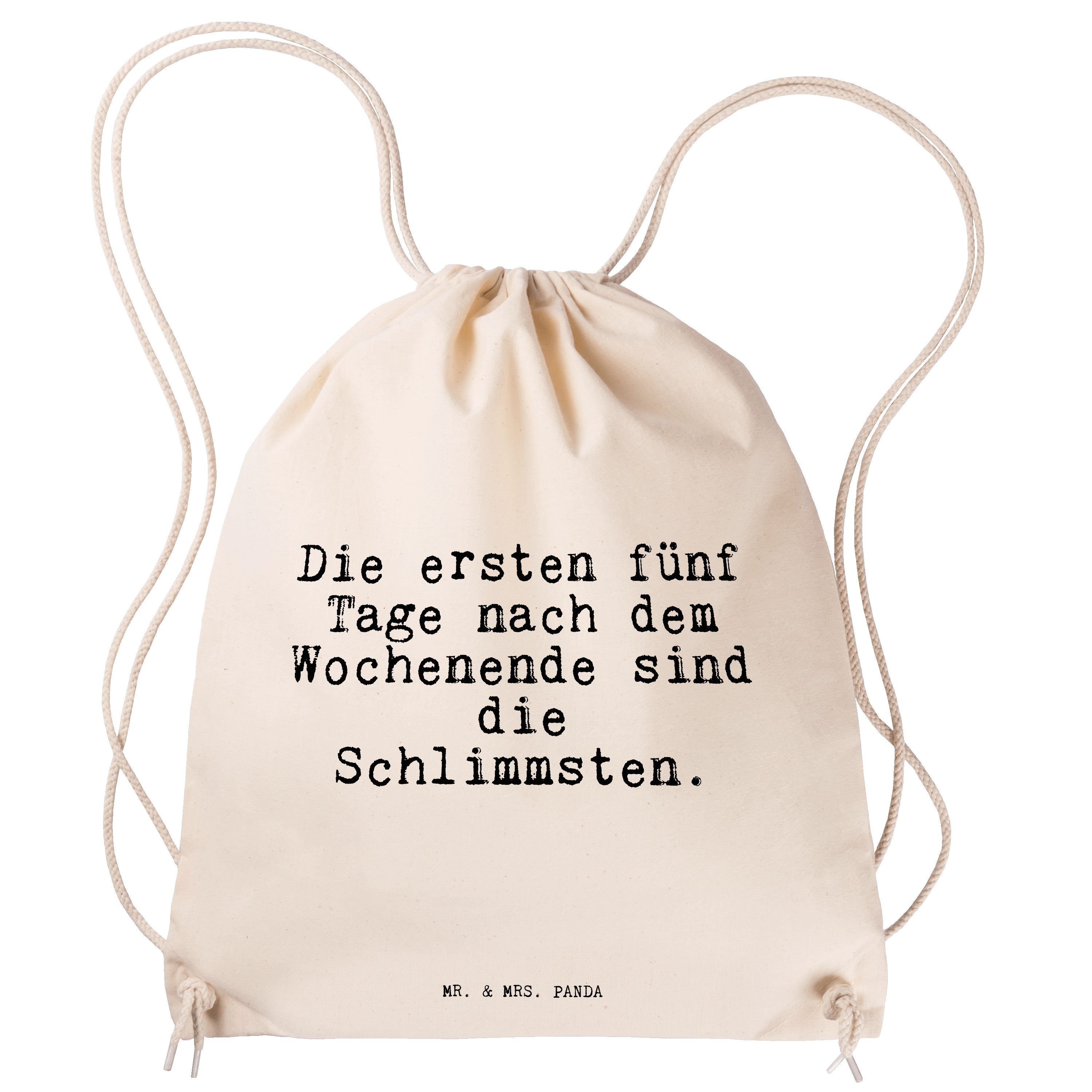 Mr. & Mrs. Panda Sporttasche »Die ersten fünf Tage... Transparent