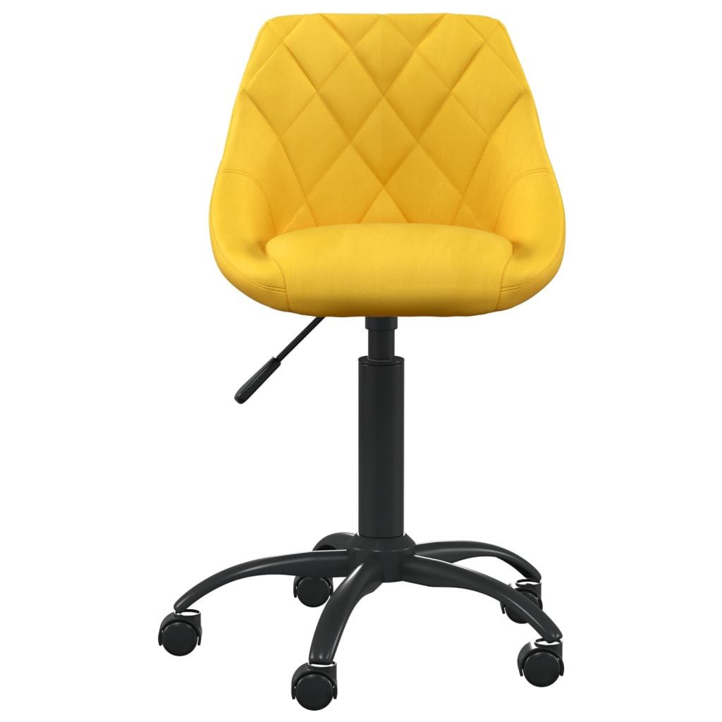 furnicato Esszimmerstuhl Verstellbarer Senfgelb 44x46x(67,5-79) cm (1 St), Drehbarer Samtsessel mit Gasdruckfeder und Rollen für das Büro
