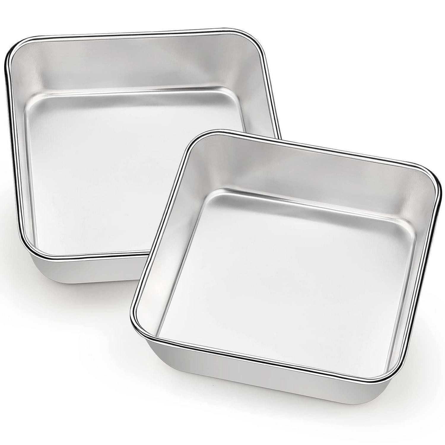 LuxusKollektion Backform Kuchenform Edelstahl Eckig 2er Set 16cm, (2-tlg)