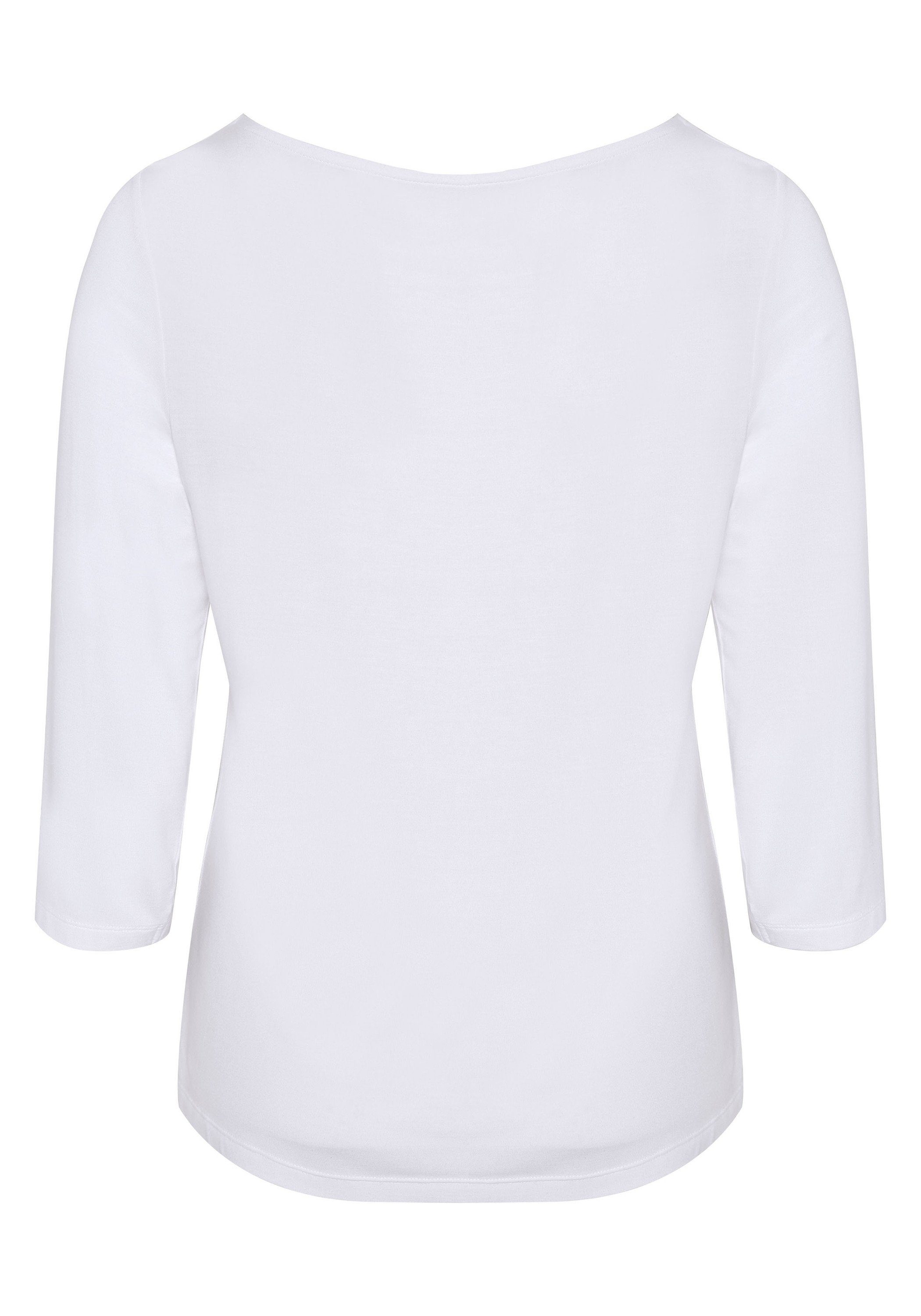 Detto Fatto Langarmshirt mit weitem Ausschnitt und gecroppten Ärmeln günstig online kaufen